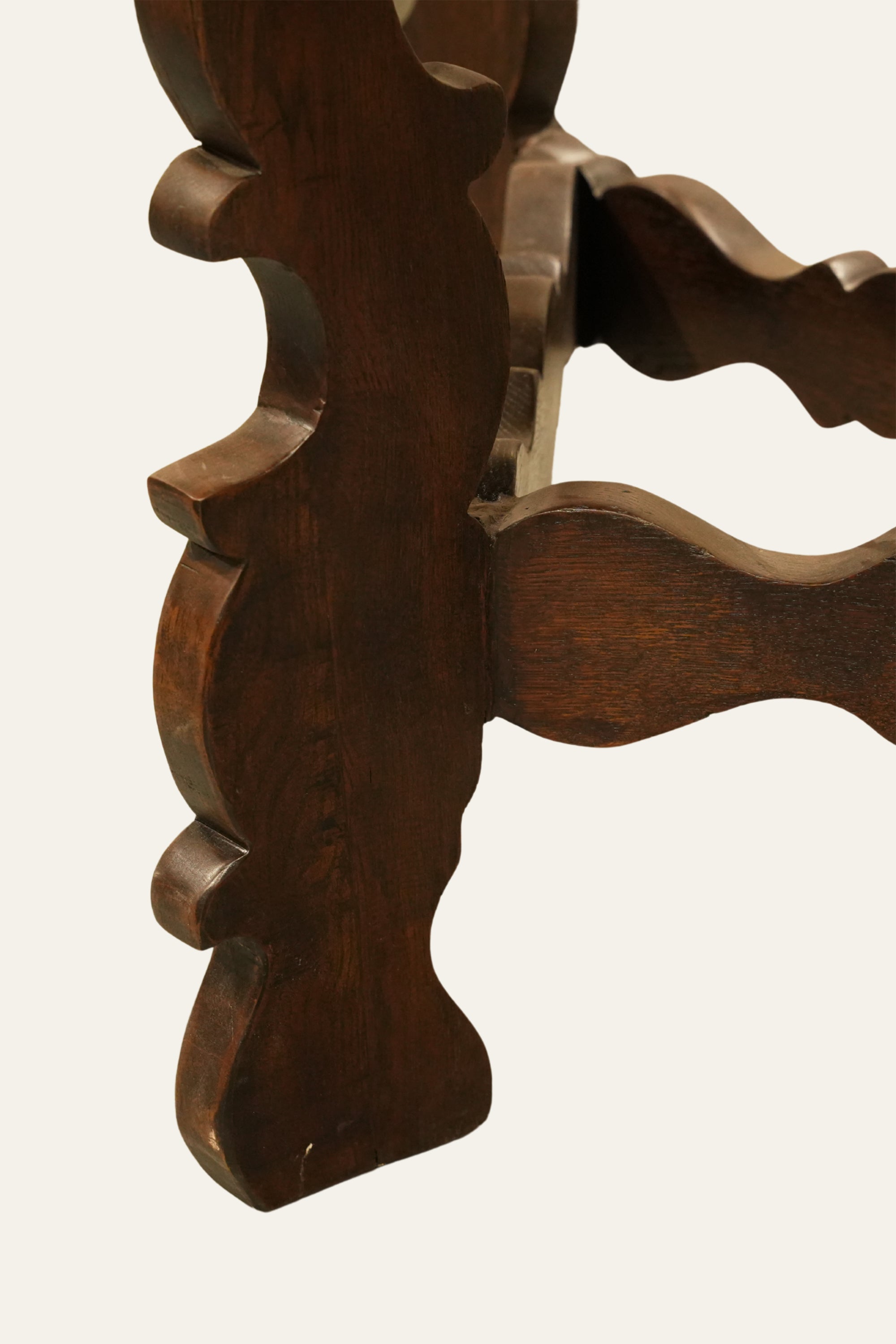 Louis IX Carved Wooden Half Round Console Table