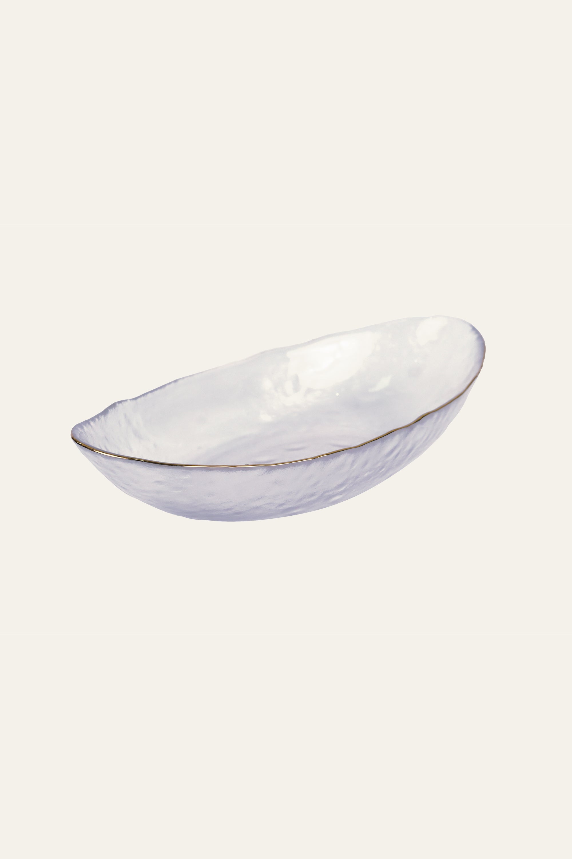 Oval Boat-Shaped Glass Serving Plate