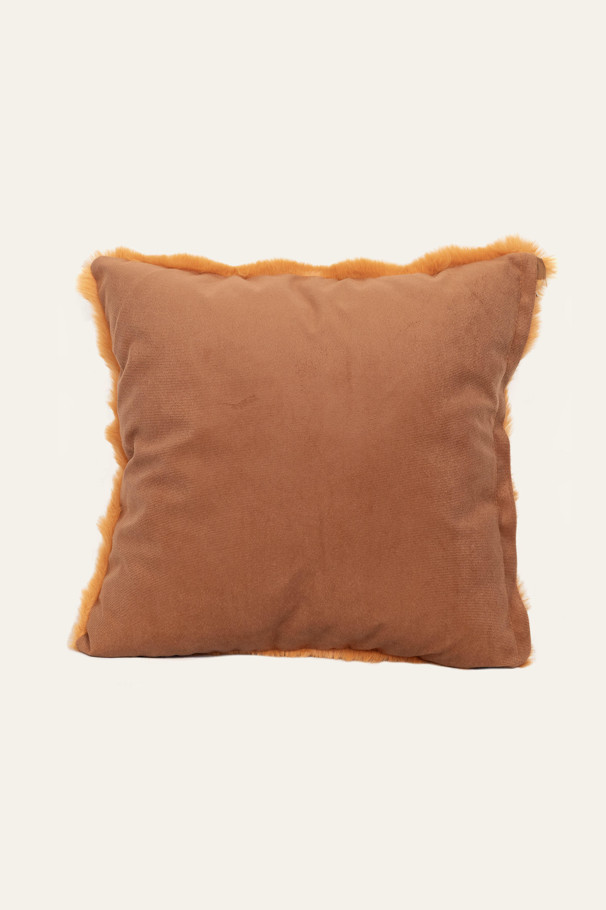 Orange Ultra Soft Fur Cushion for Kids Room