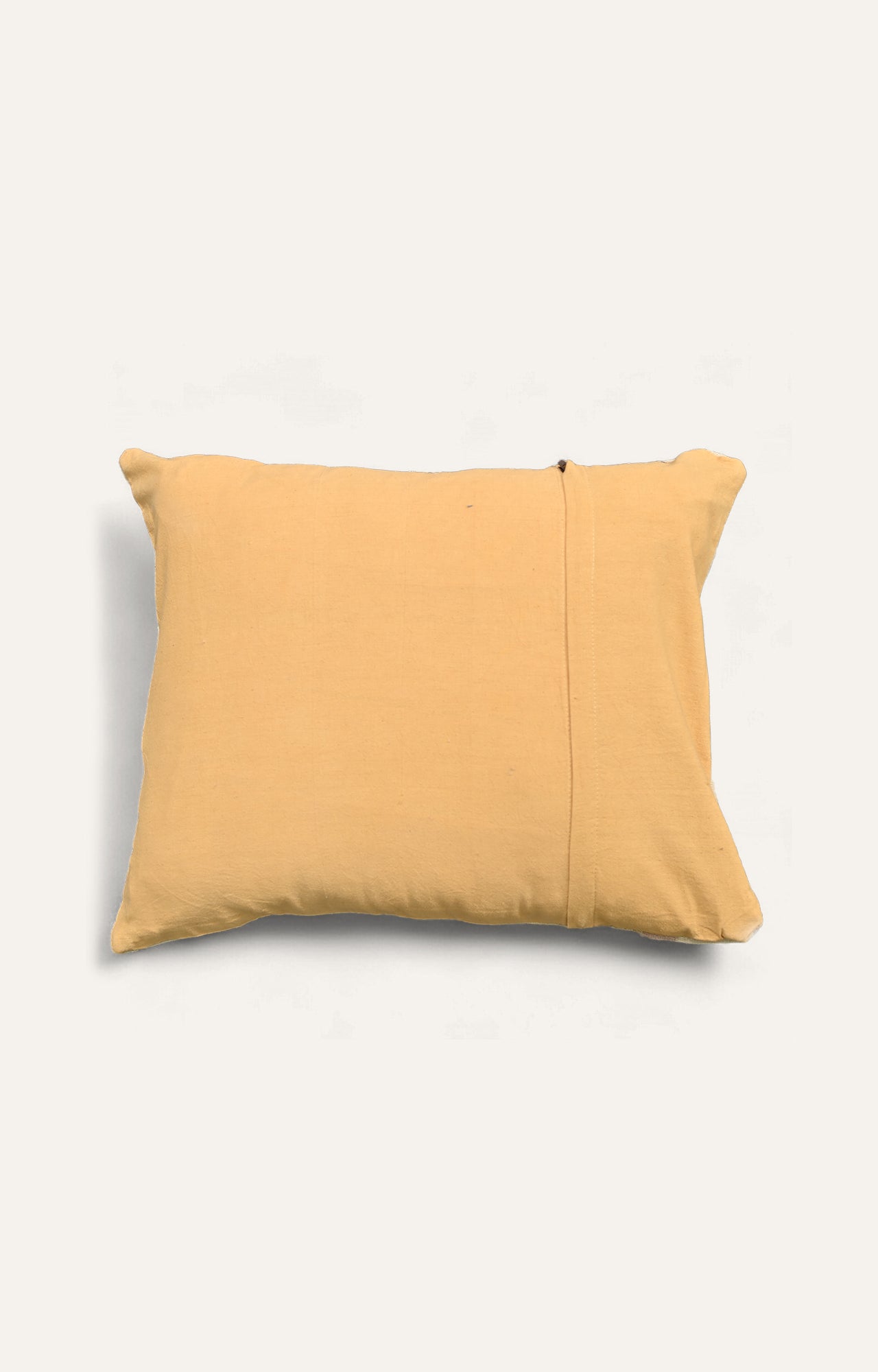 Checkered cushion covers in pale yellow