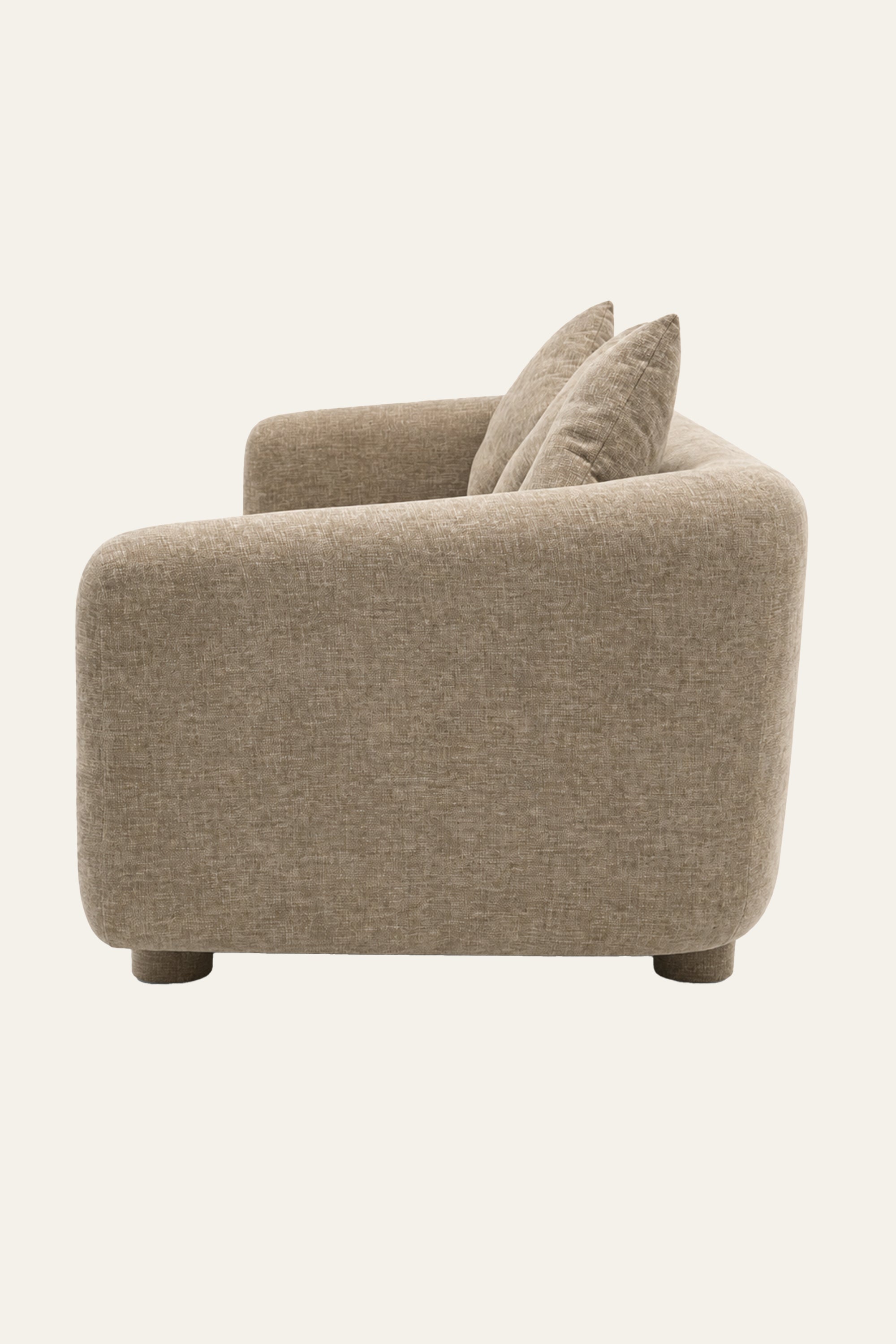 Taupe Track Arm Sofa for Family Living Rooms