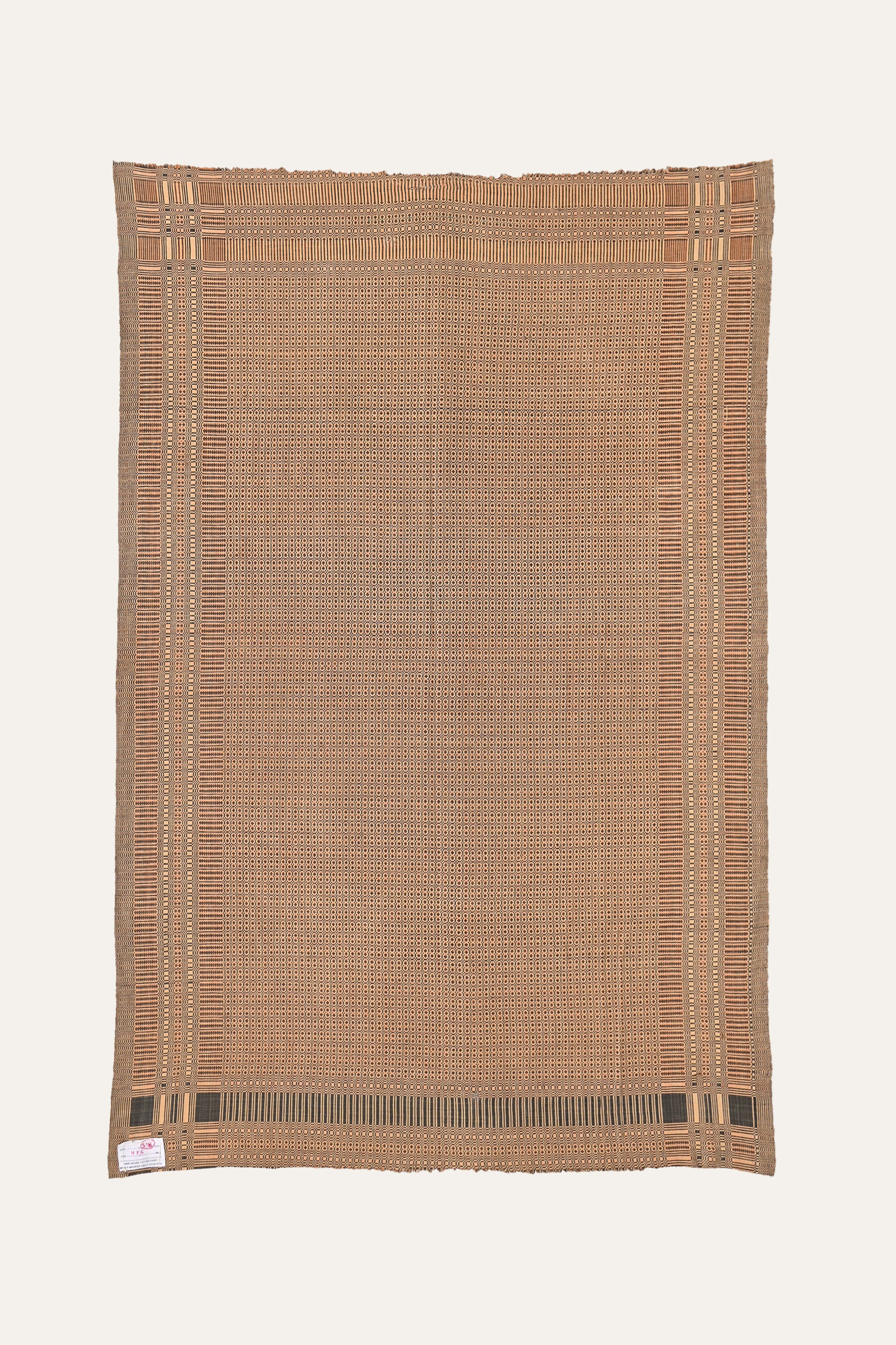 Rust Grid Reversible Punjabi Khes Antique Indian Wall Tapestry