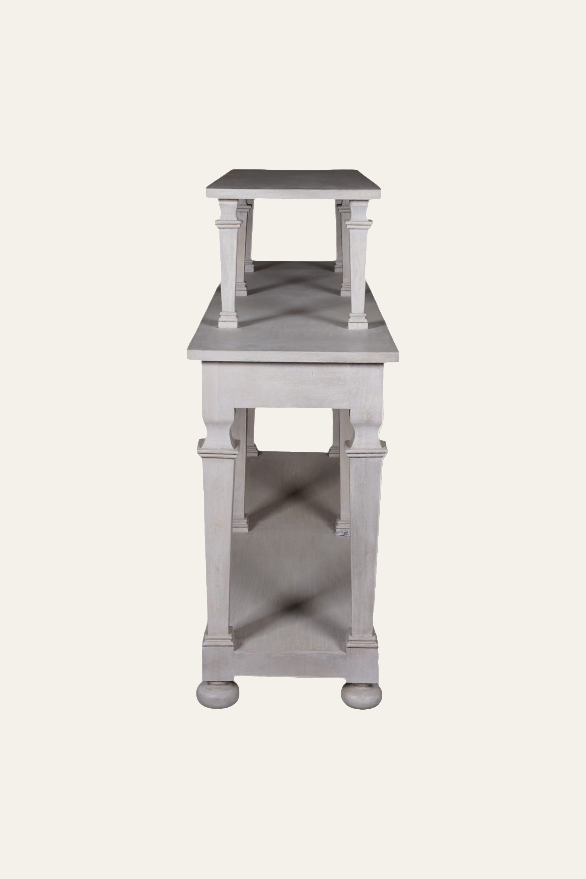 Multi-Tier Grey Console Buffet Table | Luxury Hallway Furniture