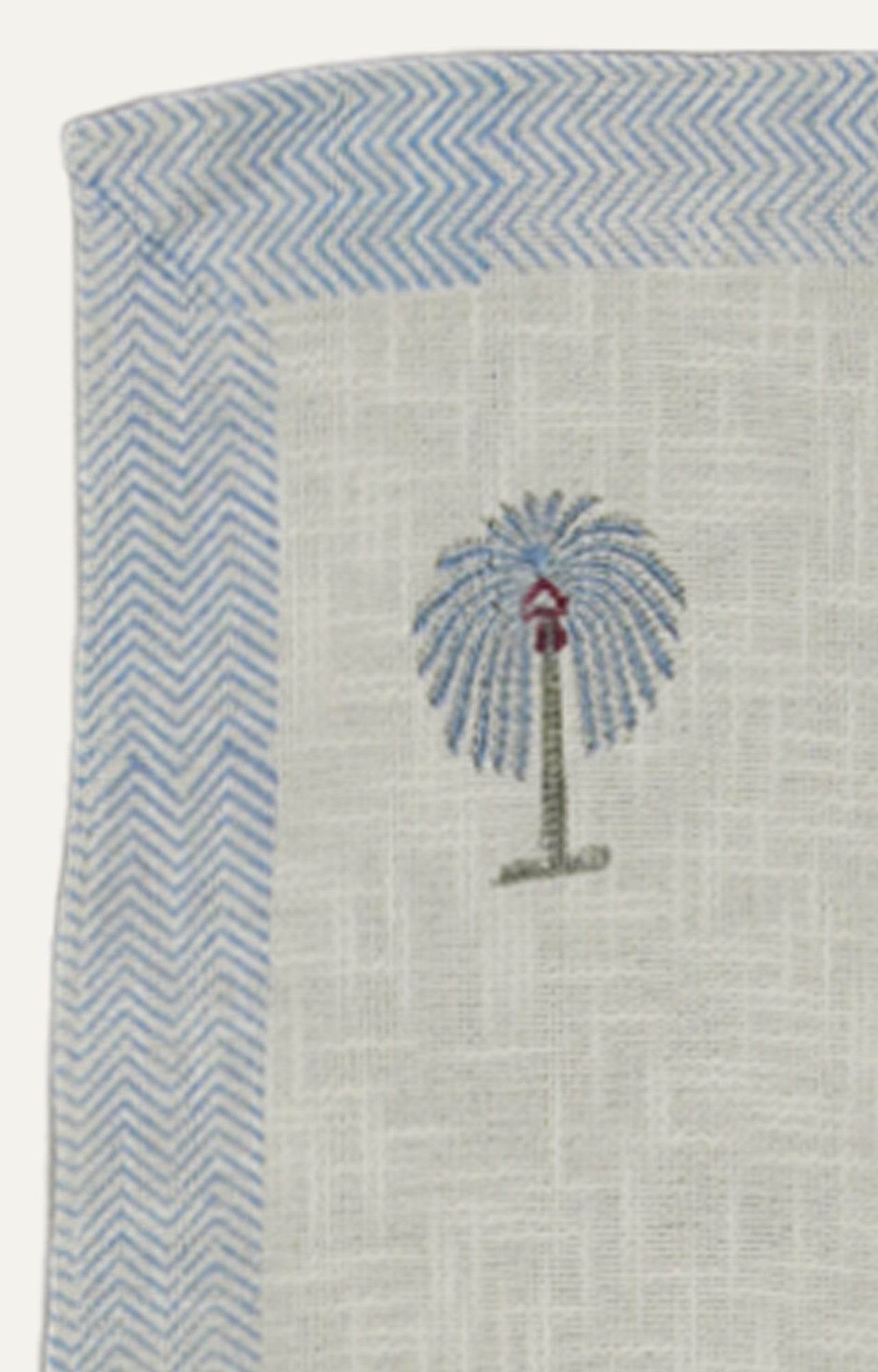 Garden Stroll: Blue Hand block Printed Table Runner