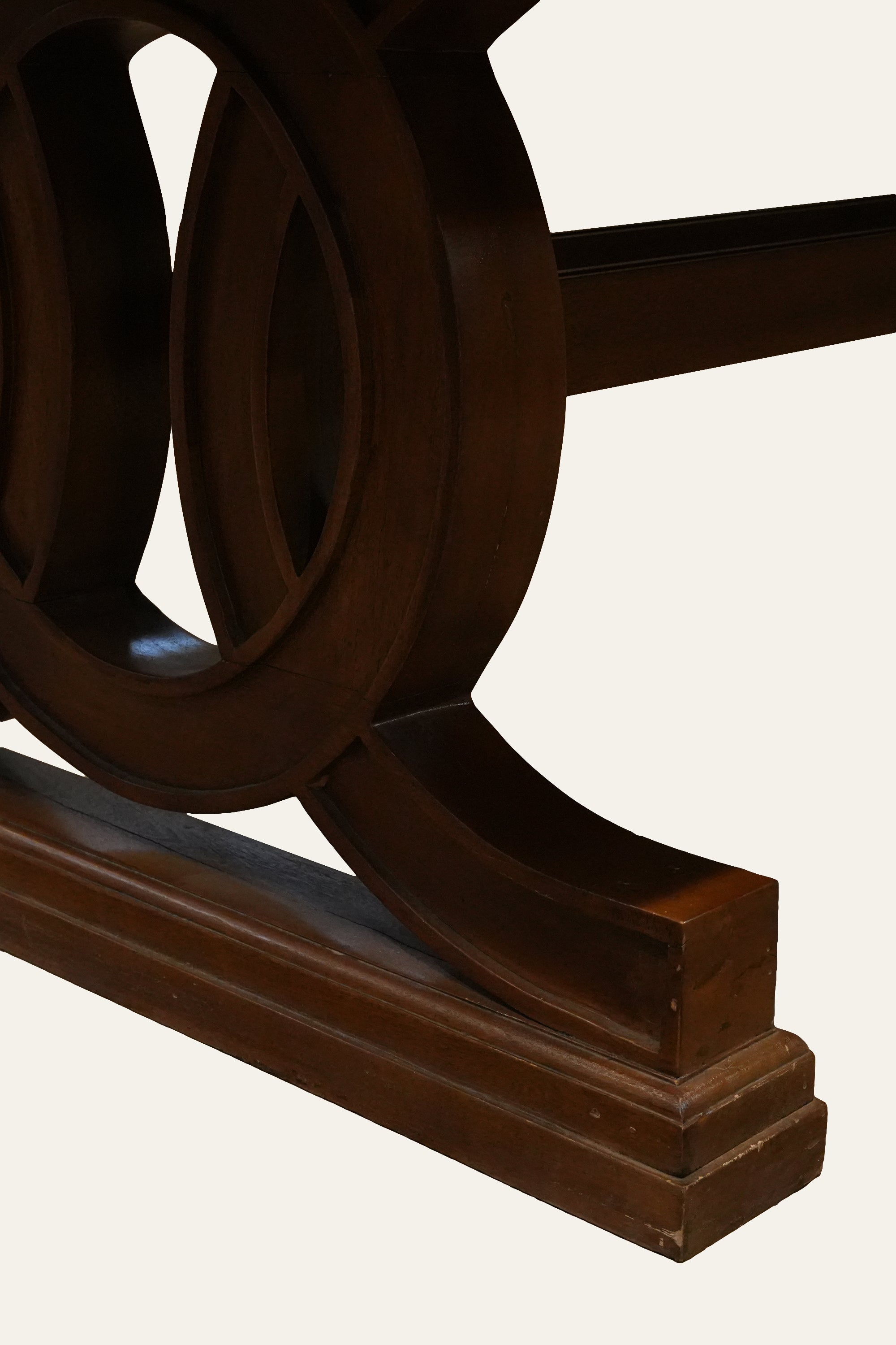 Carved Wood Trestle Dining Table | Large Rectangular Table for 8