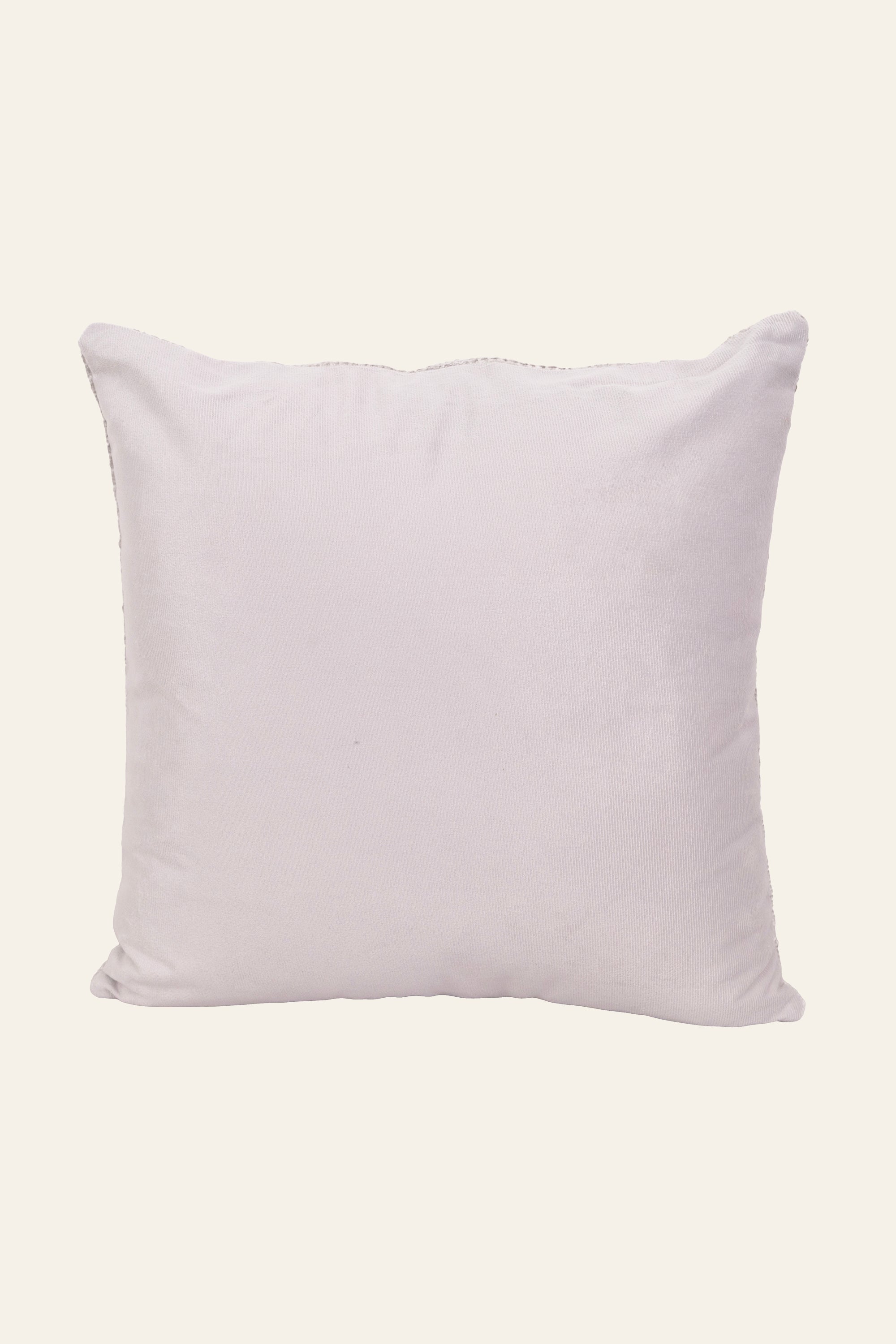 Light Grey Textured Striped Velvet Cushion