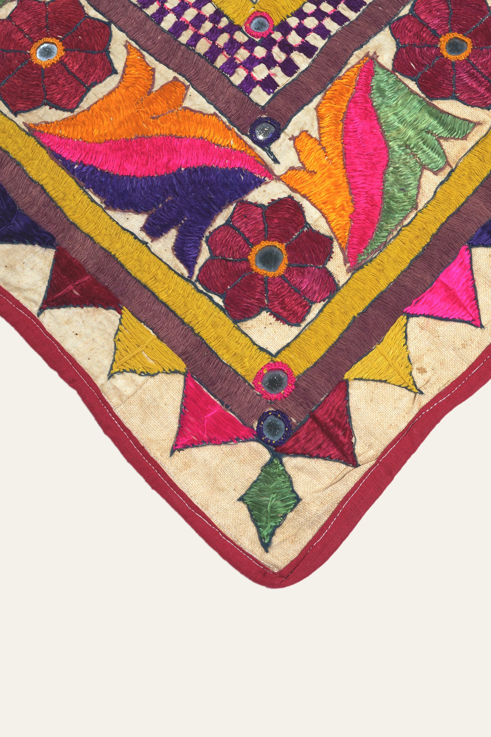 Concentric Geometric Indian Embroidery Wall Tapestry