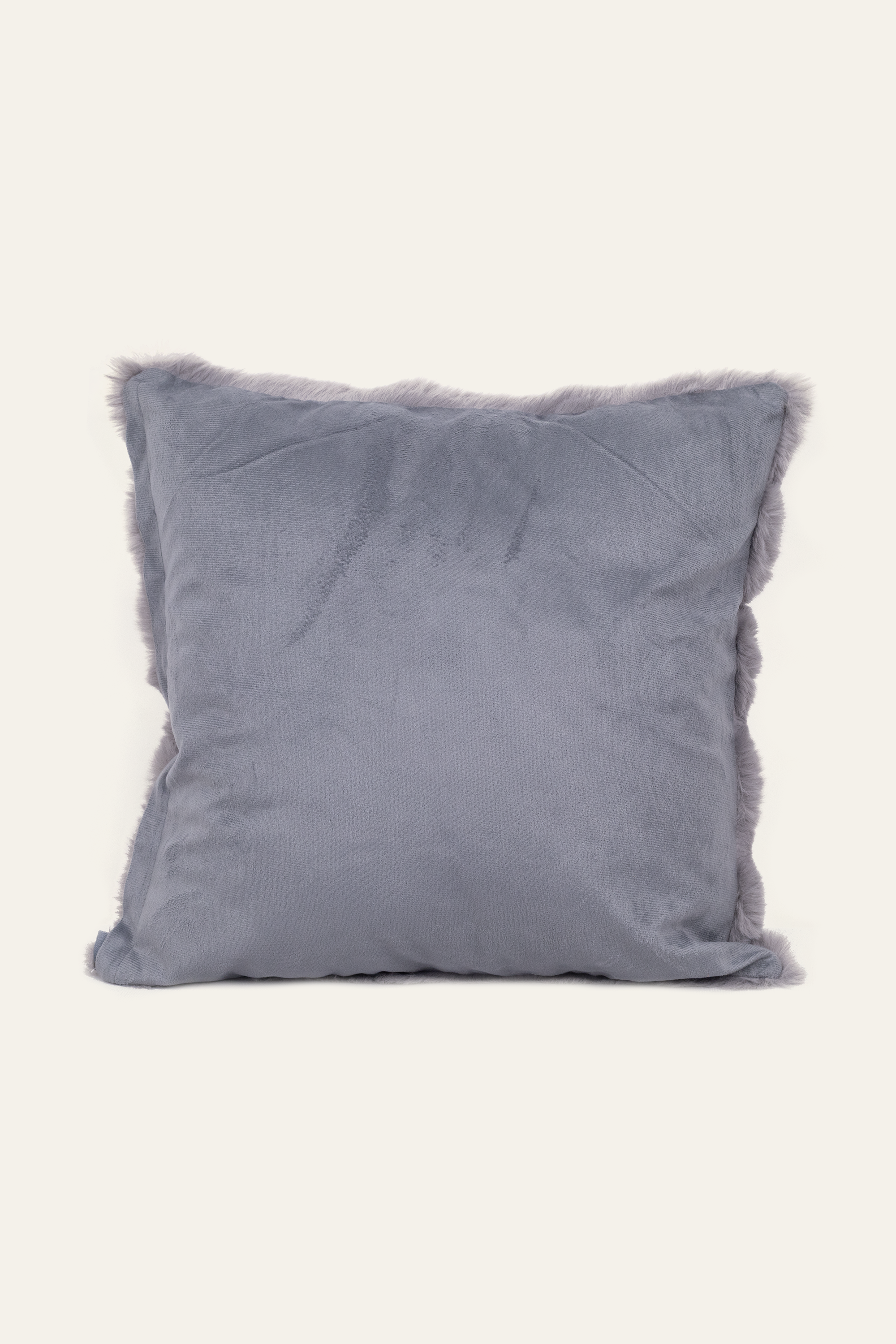 Grey Fur Cushion for Sofa Set