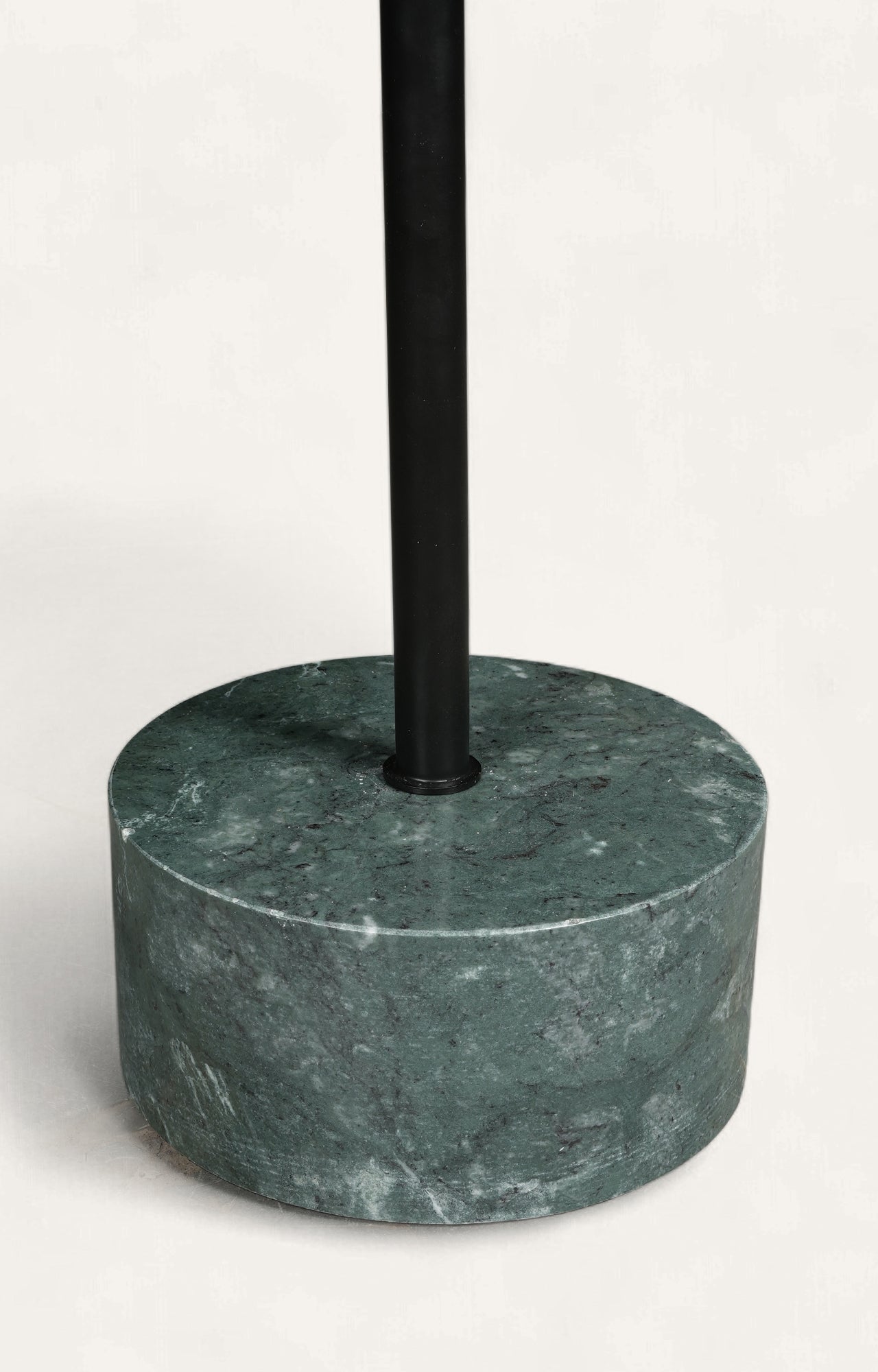 Minimalist Green Marble and Black Metal Side Table