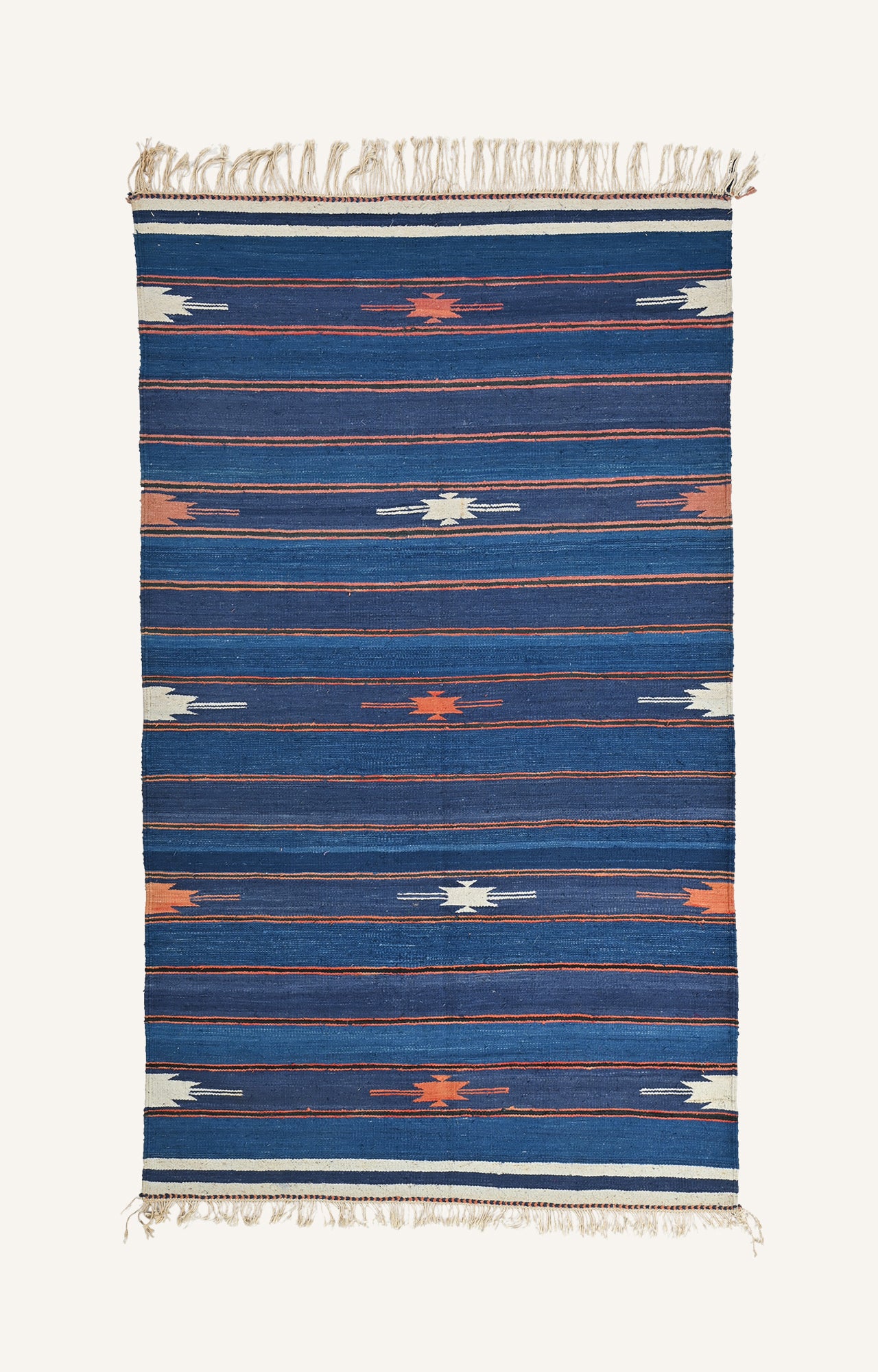 Vintage Blue striped Punjabi Durrie