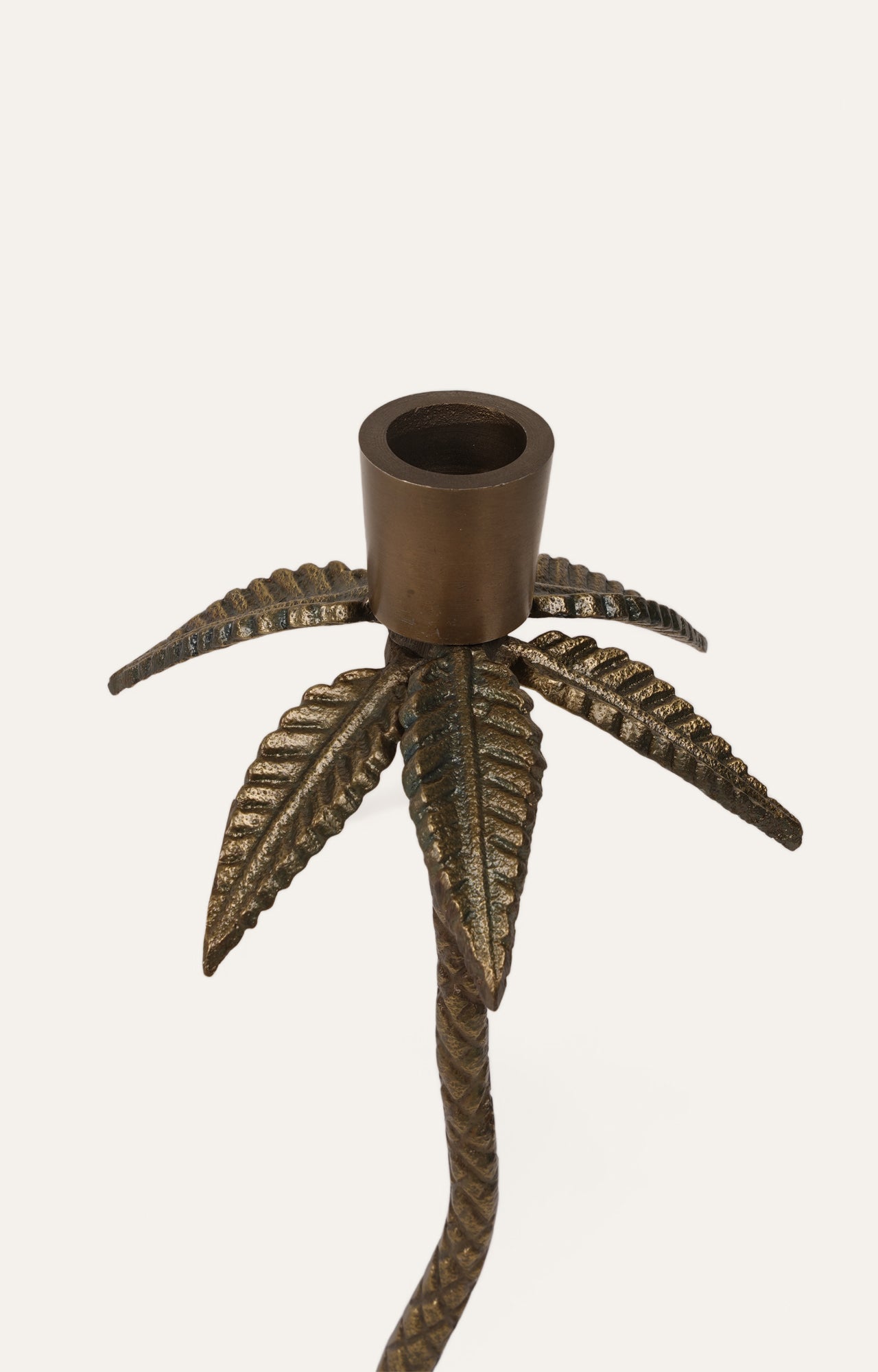 Golden Palm Tree Shaped Metal Candle Holder