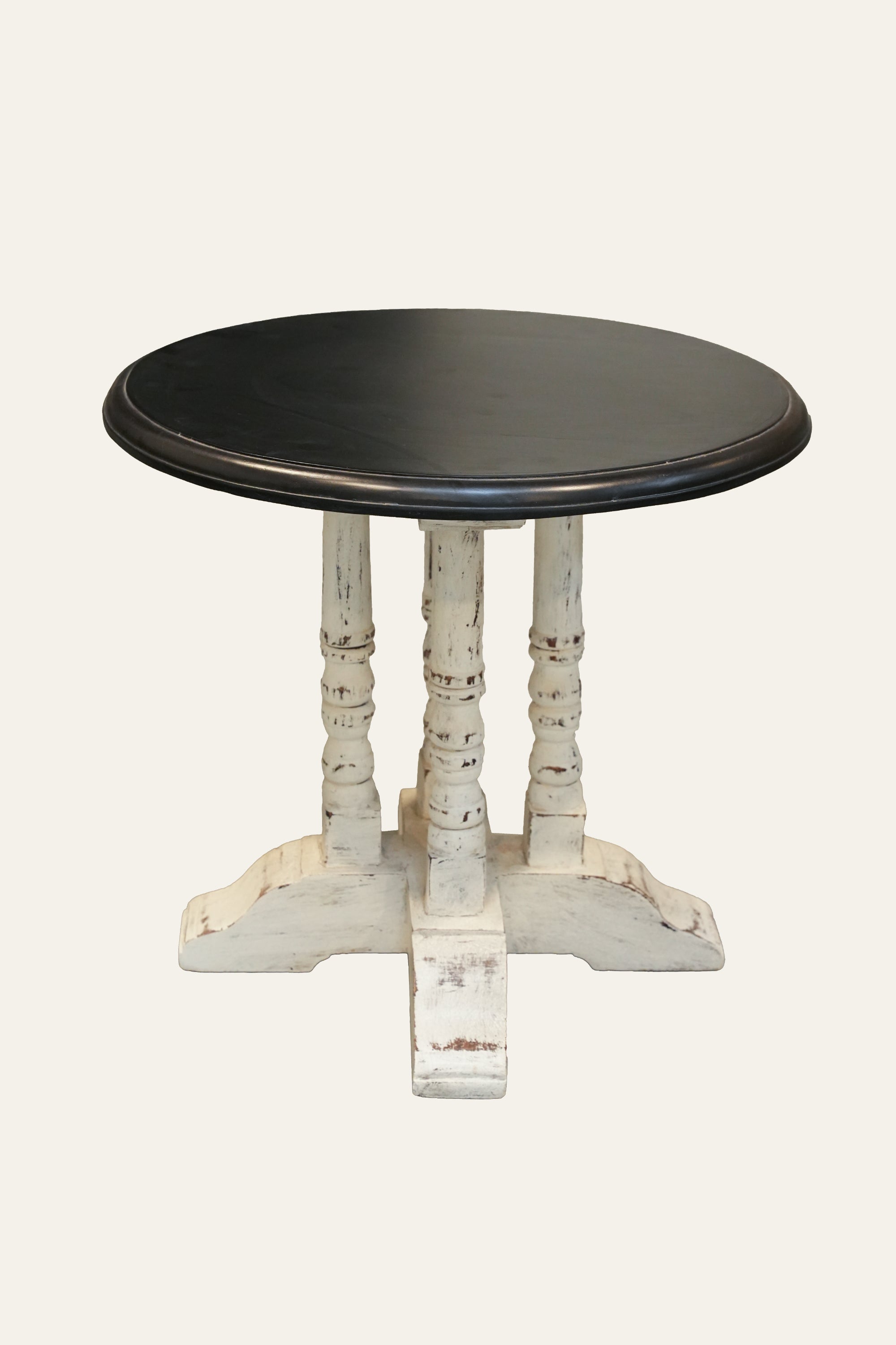 Black Marble Top Pedestal Side Table