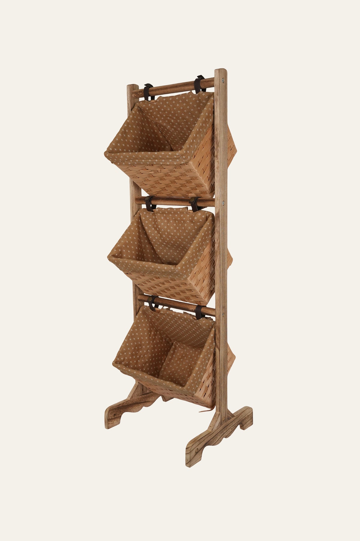 3 Tier Wooden Storage Basket
