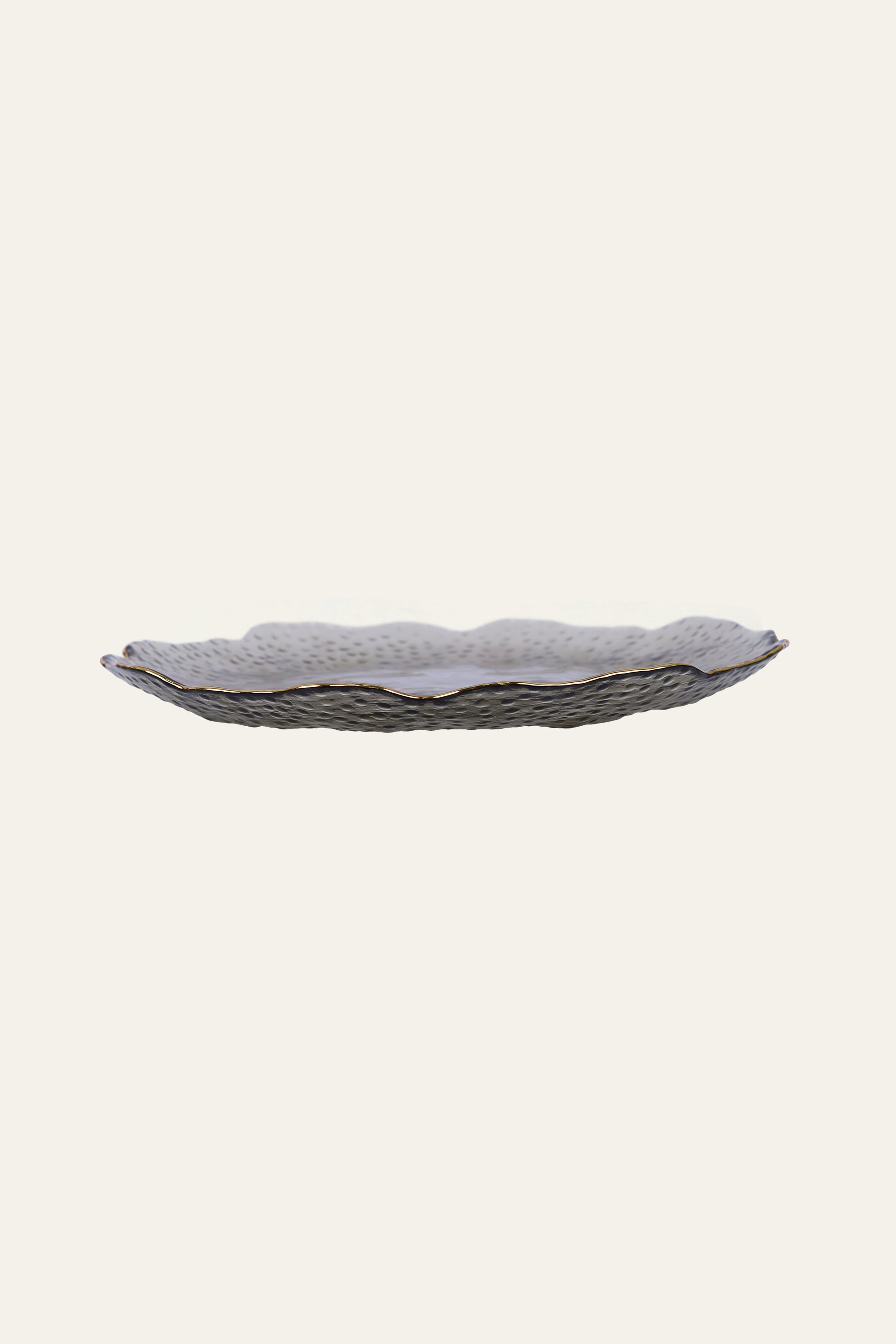 Hammered Grey Round Serving Plate