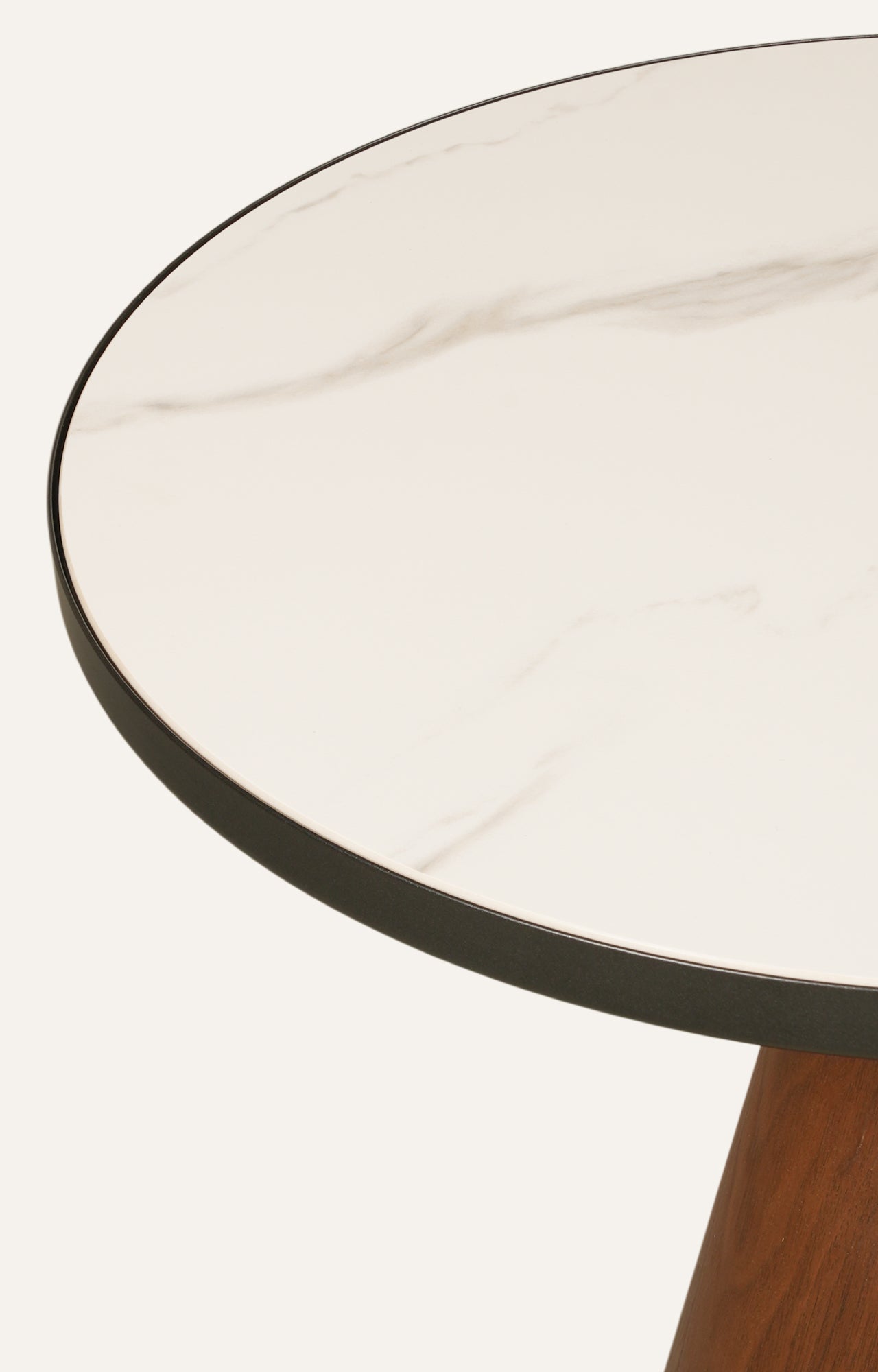 Round Marble Top Cone Base Side Table