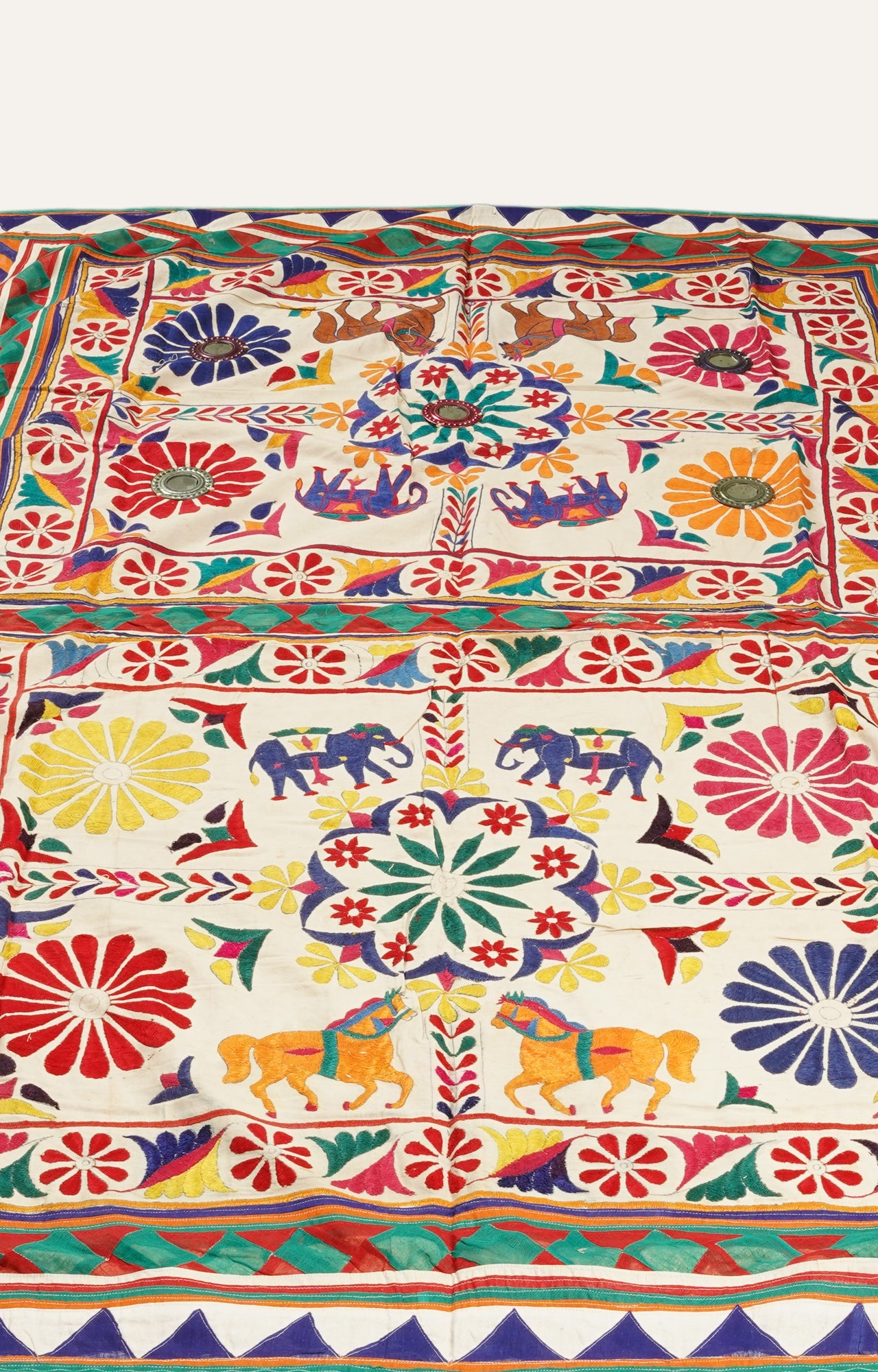Vibrant Kutch Embroidered Wall Hanging Textile