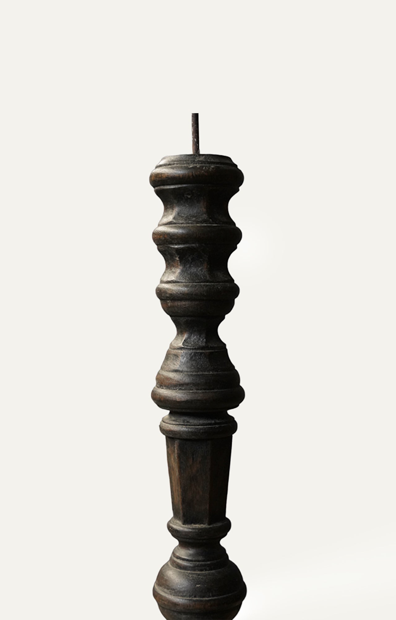 Black vintage wood Candle Stand