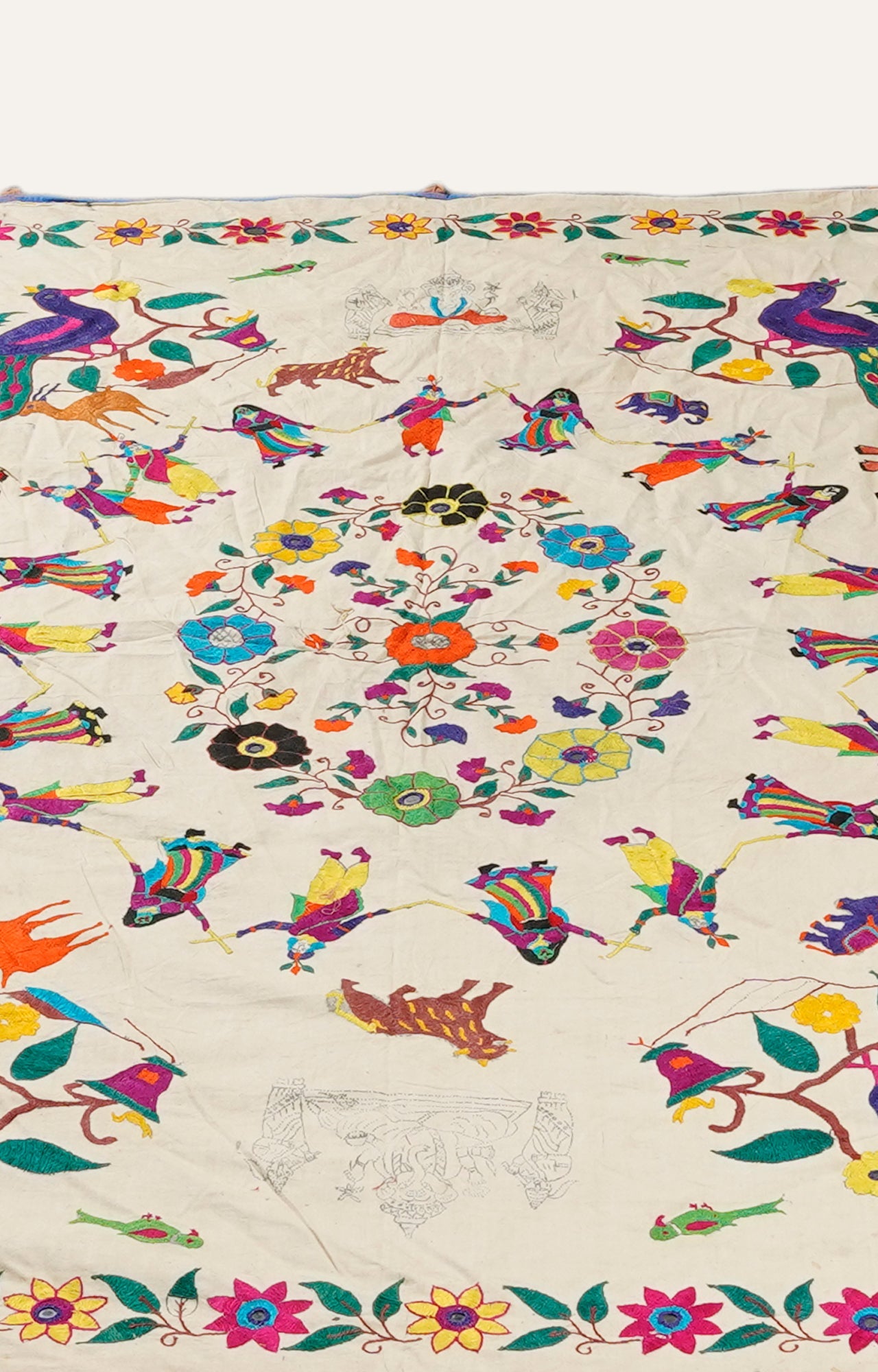 Tribal Embroidered Gujarati Wall Hanging Textile