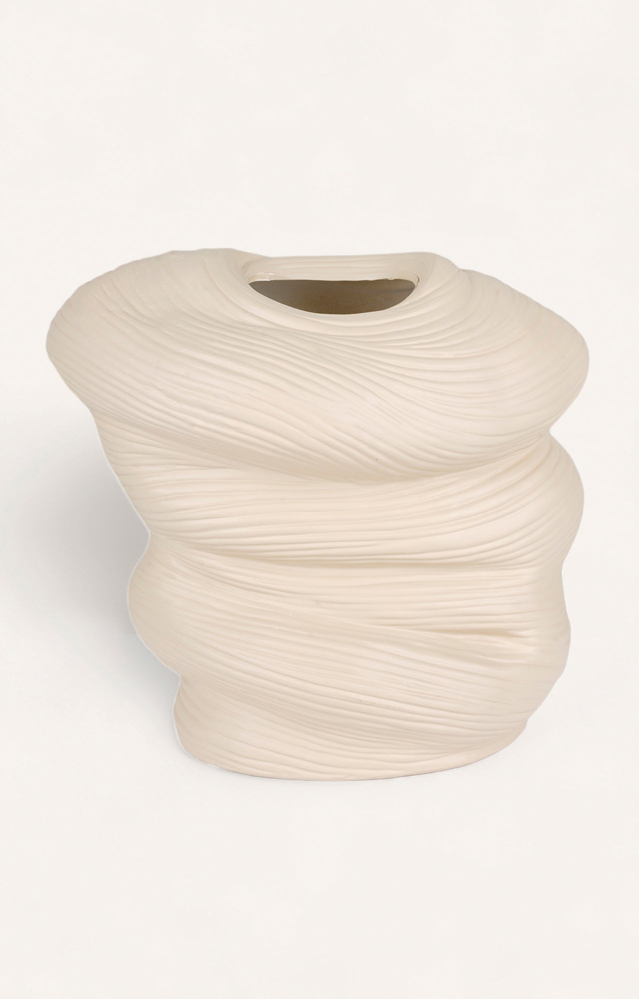 Swirl Texture Resin Planter – Ivory