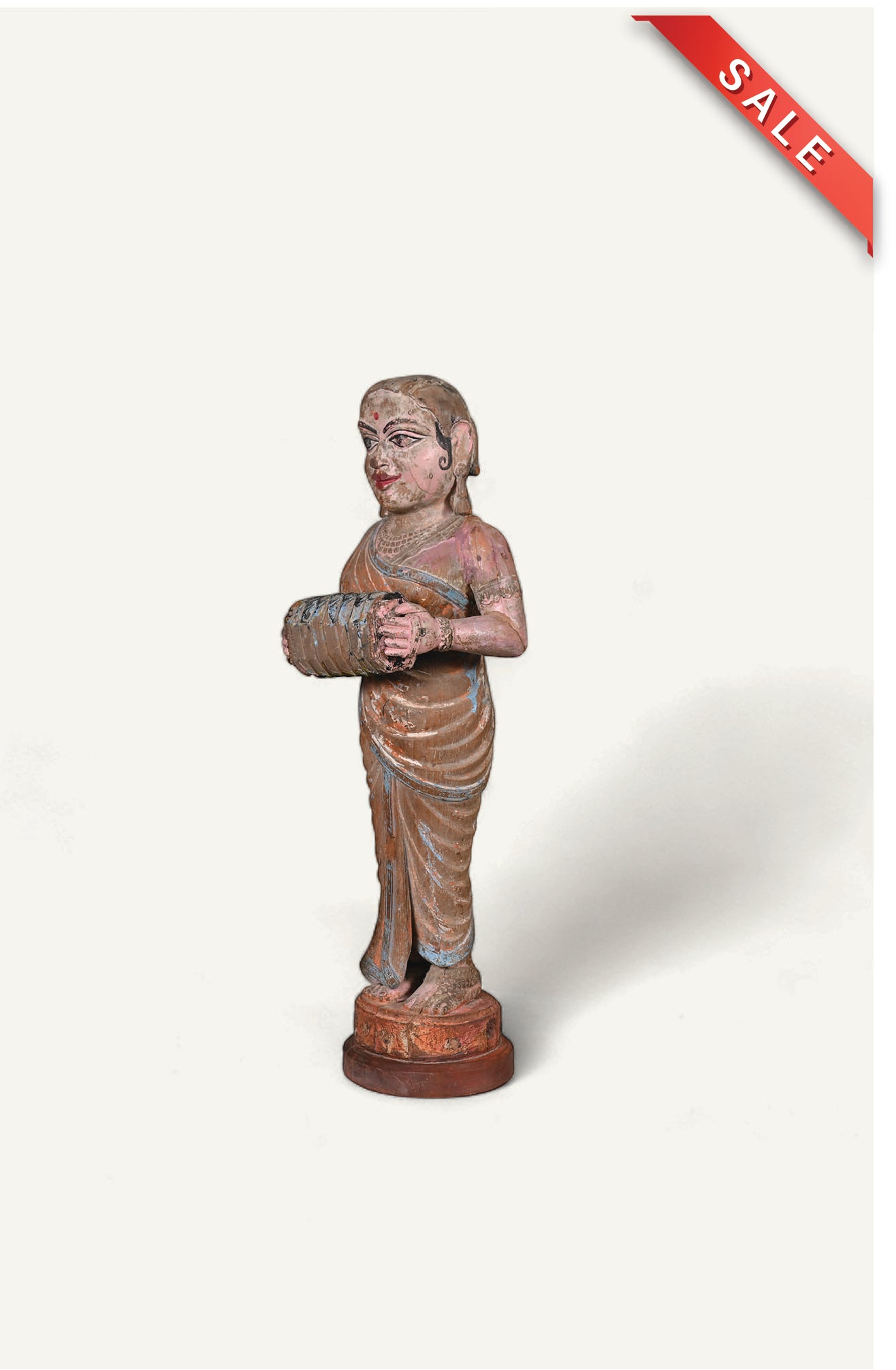 The Lady with Welcome Song Wooden Figurine