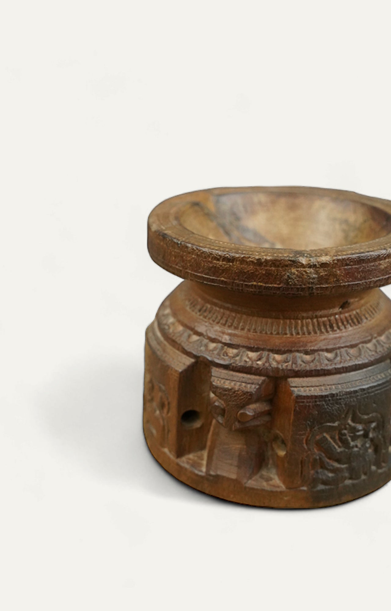 Elegant rich carved Wooden Candle Holder