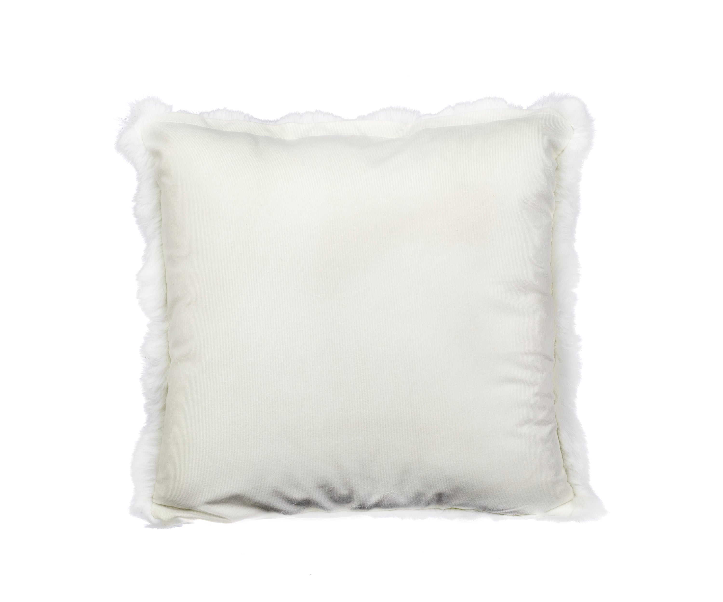 Ivory White Plush Cushion
