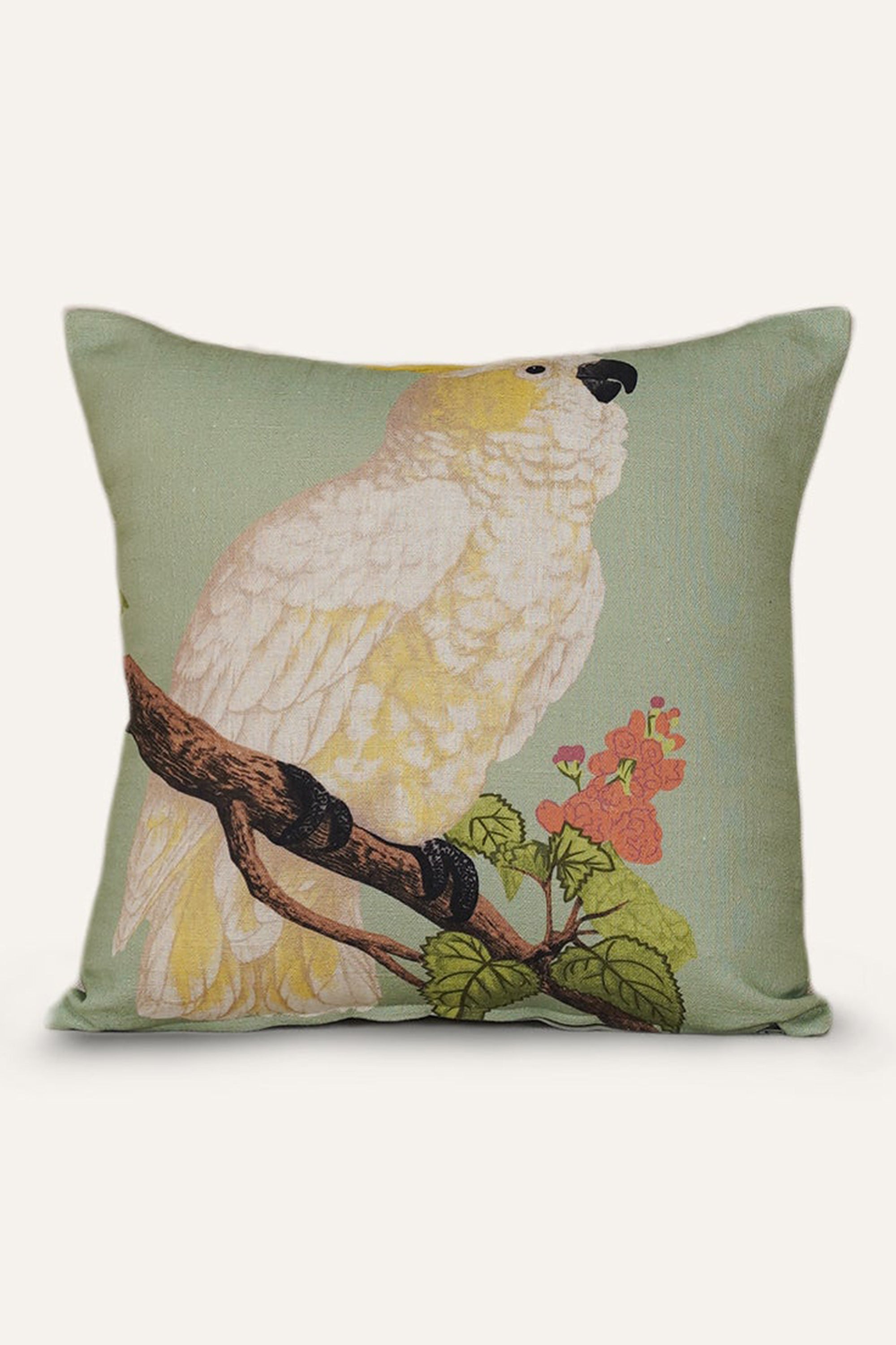 Cockatoo Cotton Cushion Cover