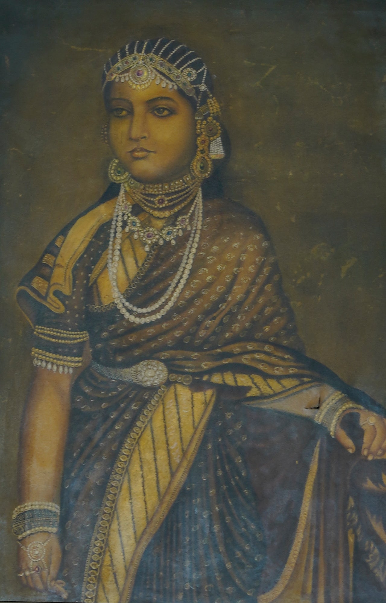 Rani Laxmi Bai vintage oil painting with wooden frame