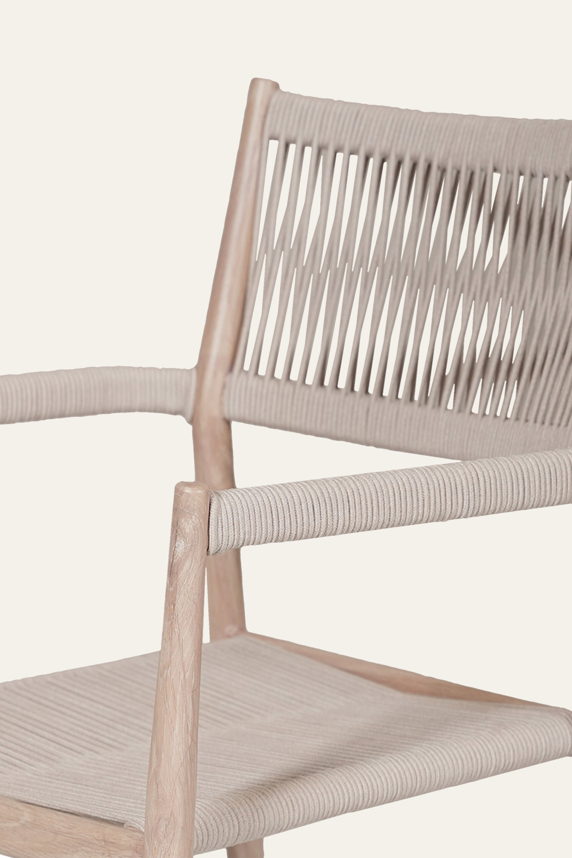 Porch One-Seater Metal with Nylon Rope Backrest Outdoor Arm Chair
