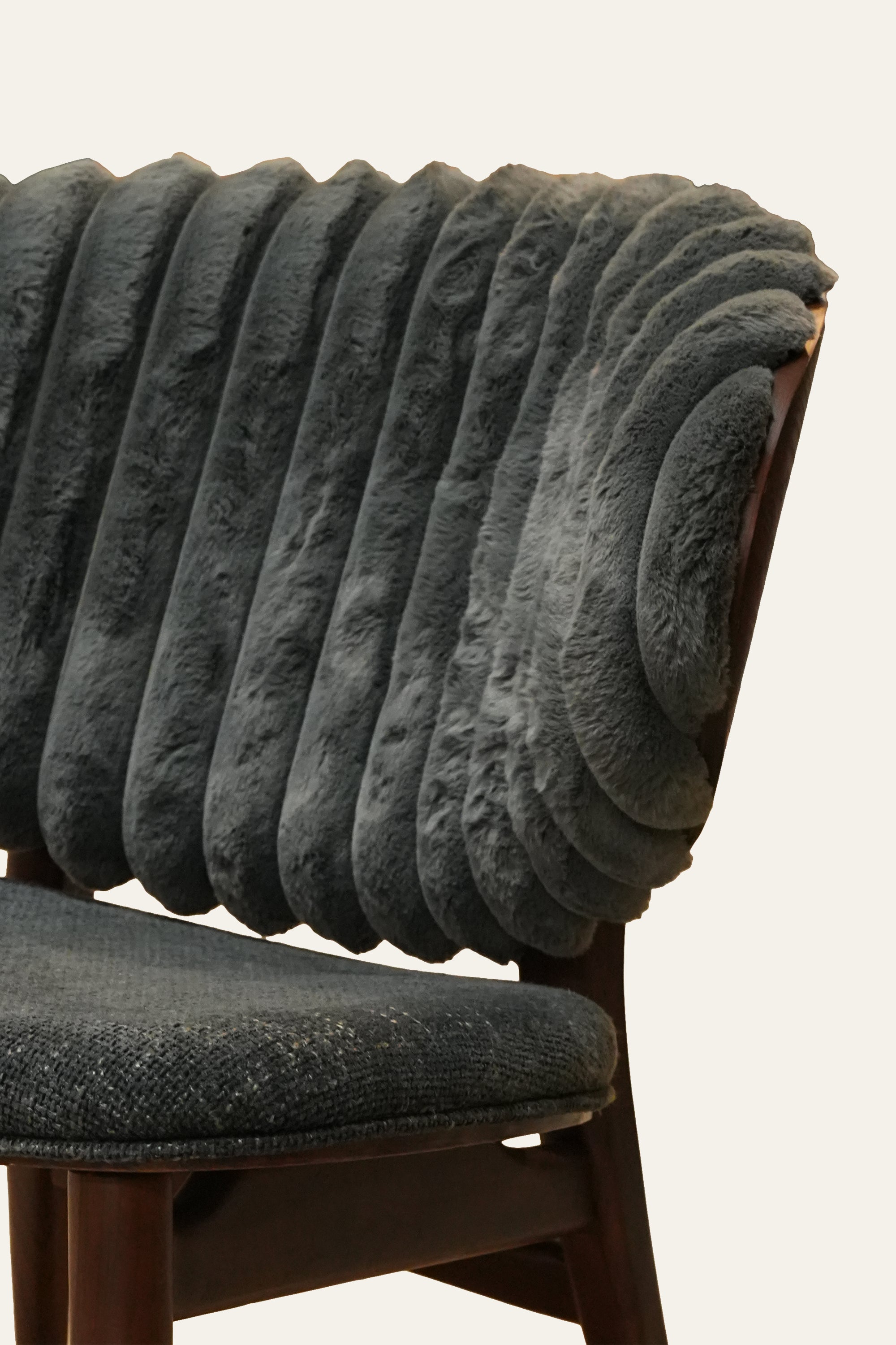Grey Channel Tufted Accent Chair