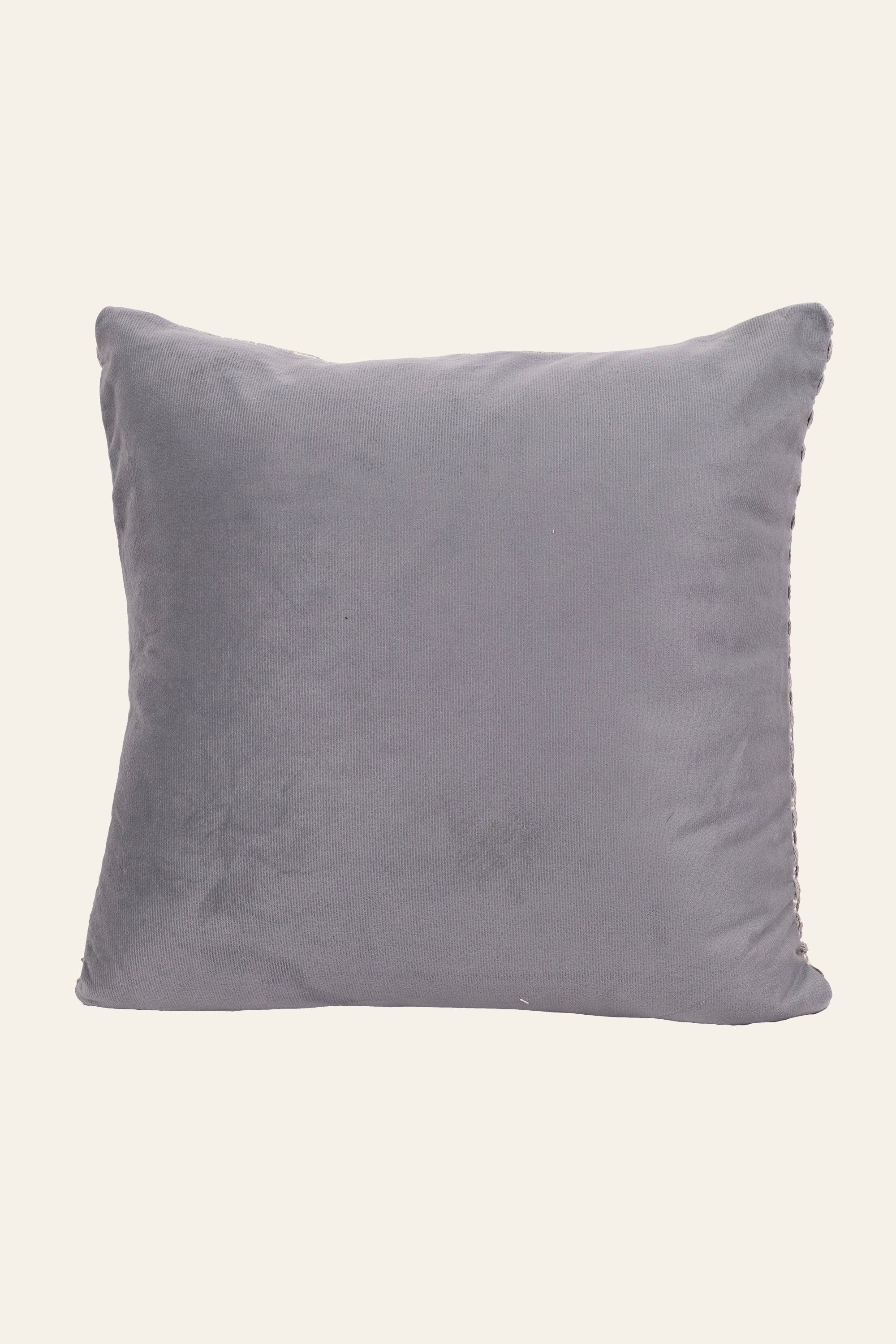 Grey and White Woven Cushion