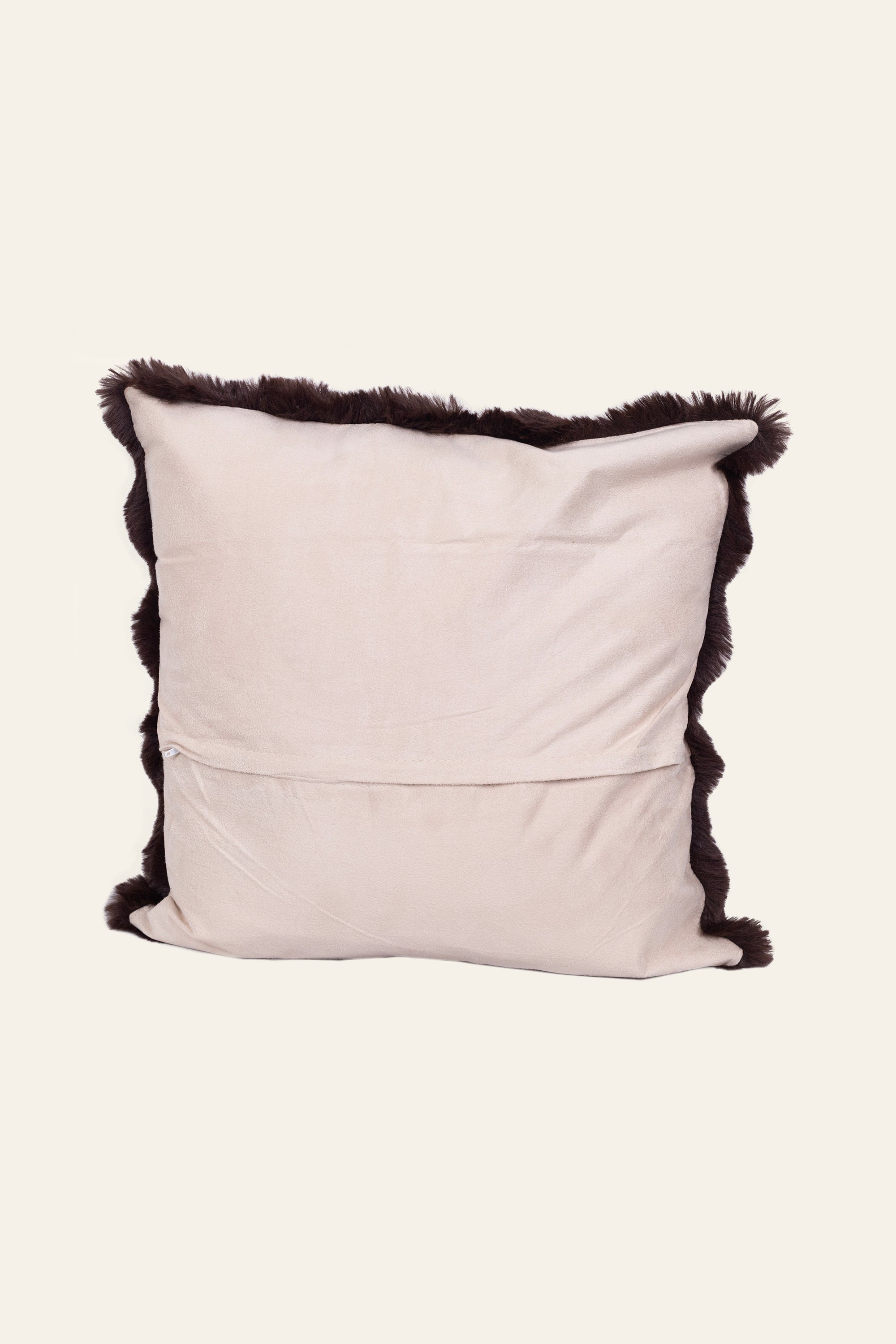 Chocolate Brown Fur Cushion for Sofa