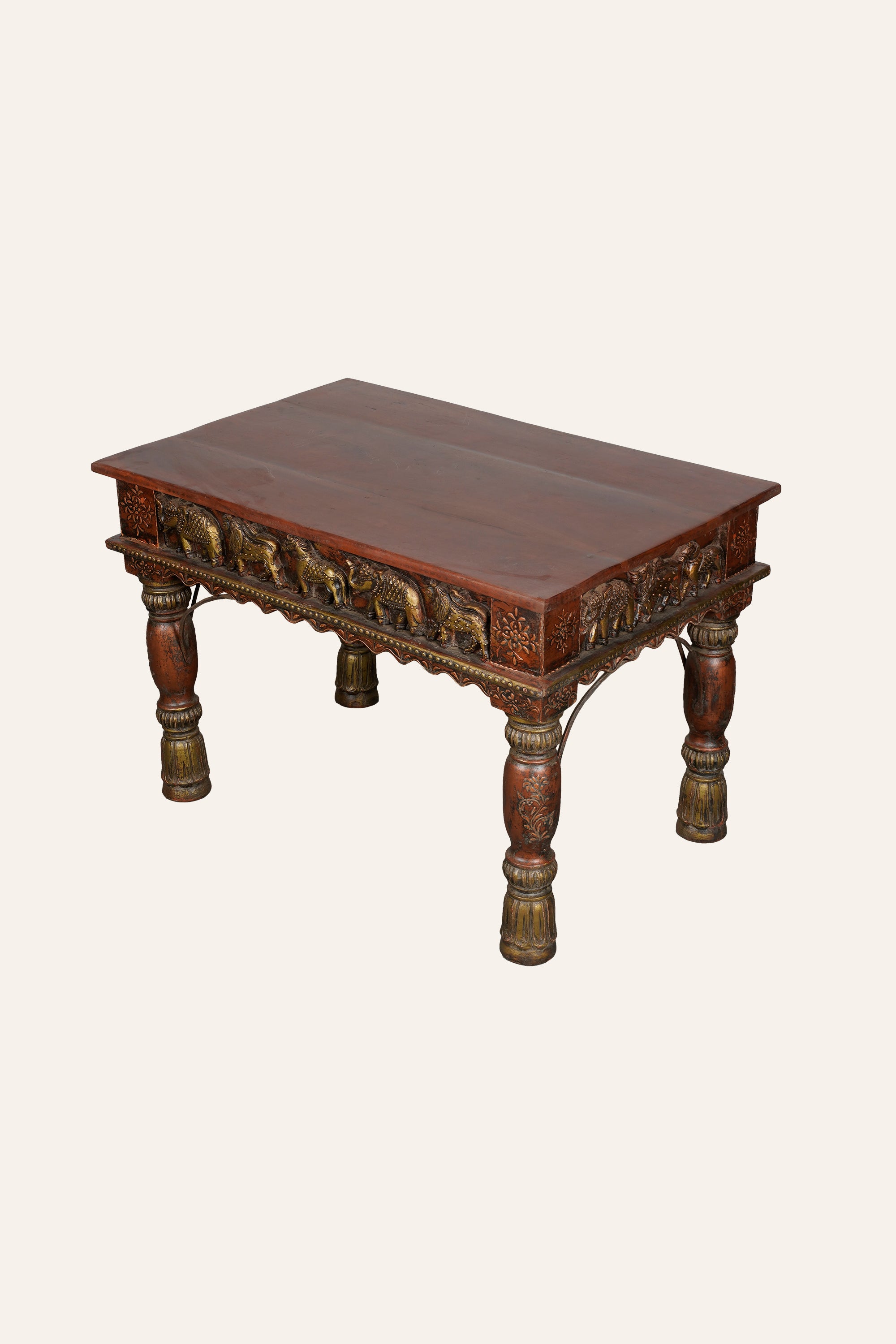 Rajasthan Style Animal Carved Coffee Table