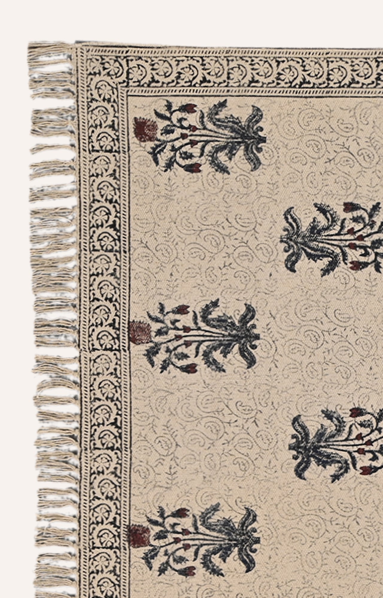 Handwoven Rug with Living Root Motif Design