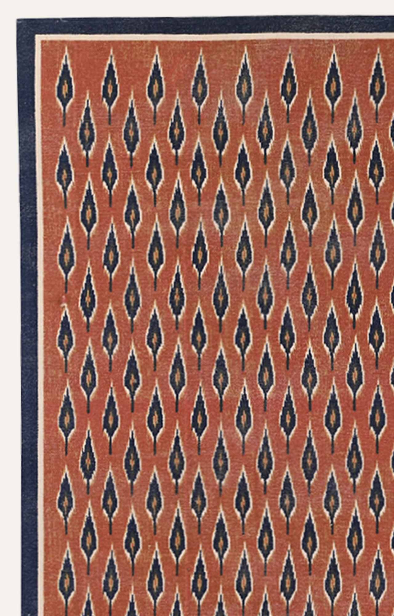 Rust & Indigo Reprise Leaf Cotton Rug