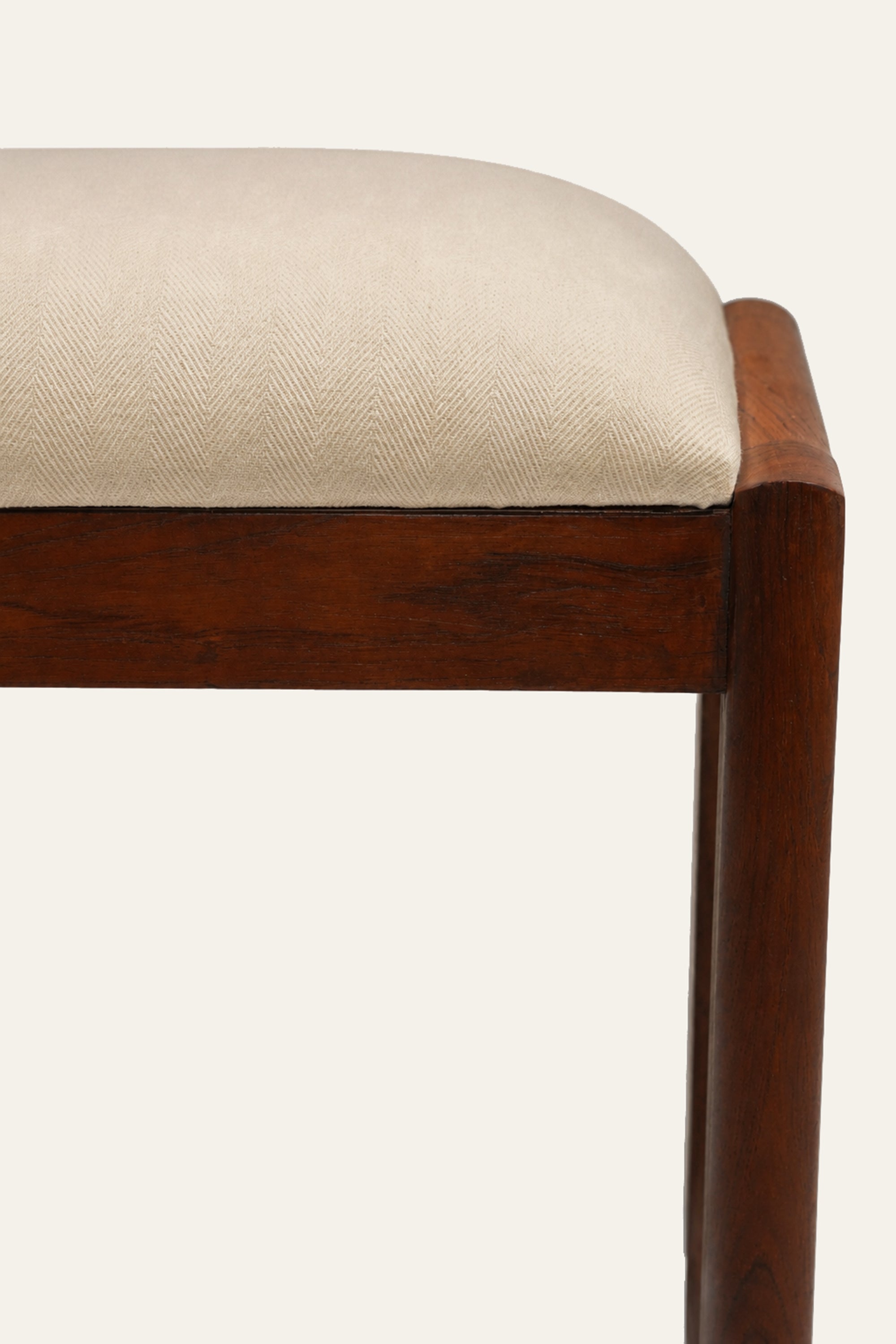 Classic Wooden Sitting Stool with Cushioned Seat