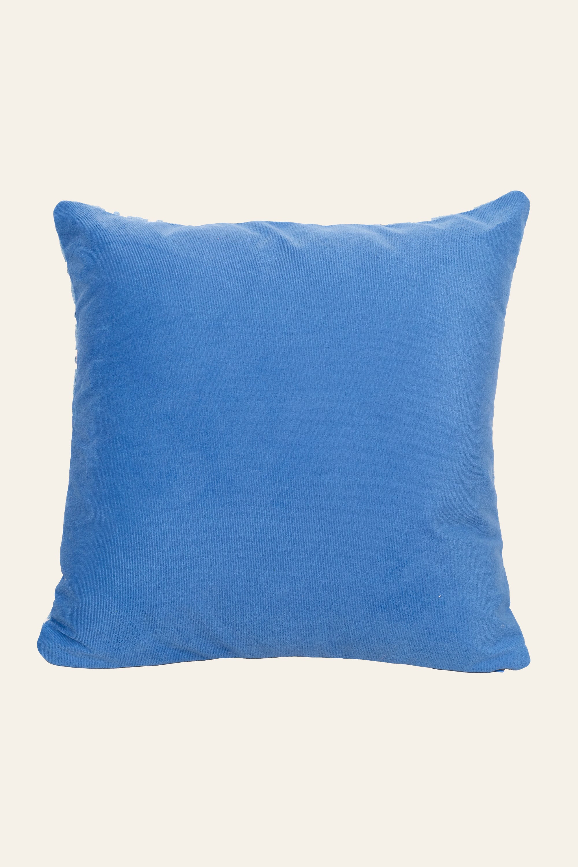 Blue and White Woven Jacquard Cushion