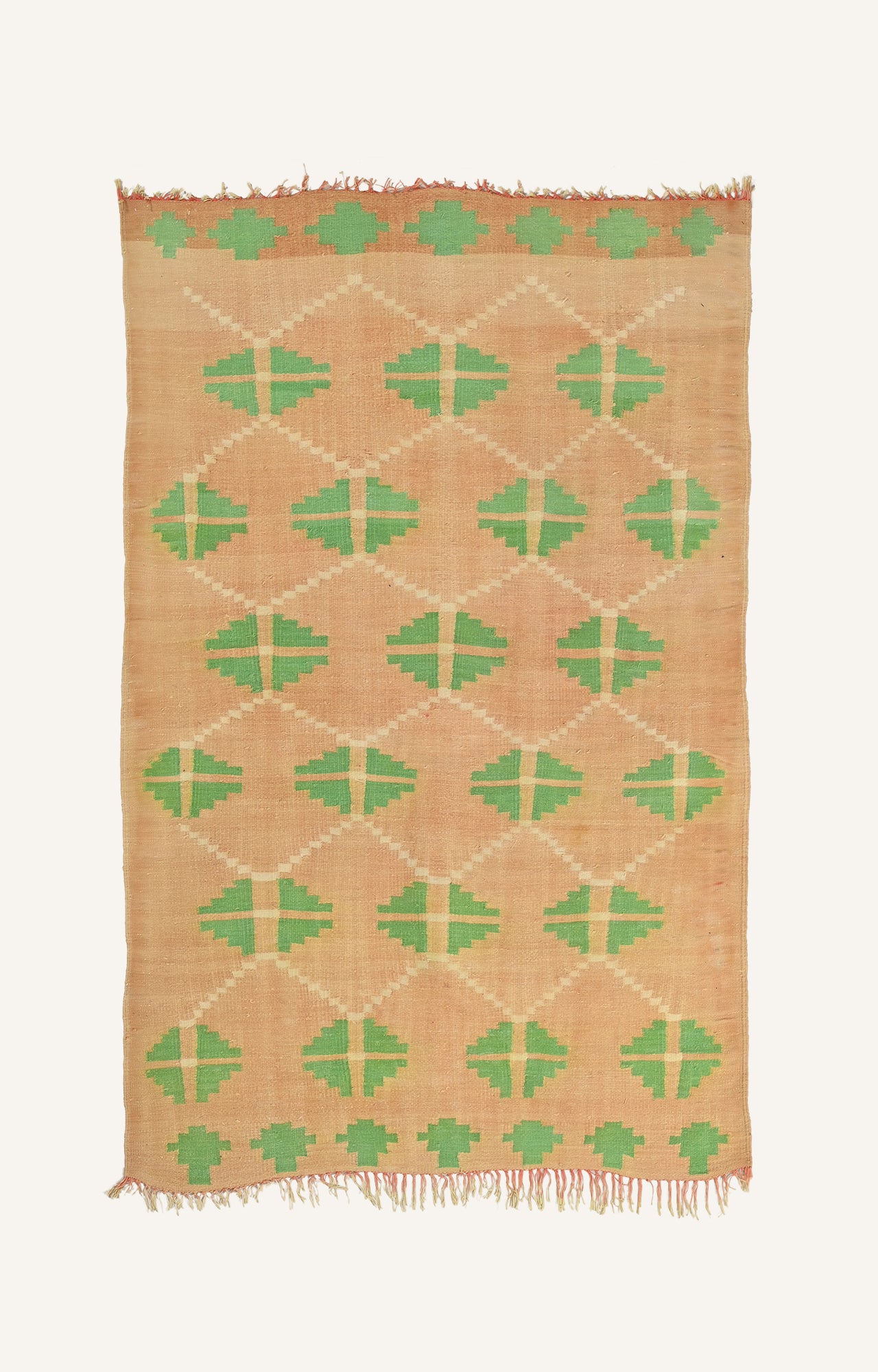 Woven Tradition: Durrie with Tile Motif Design