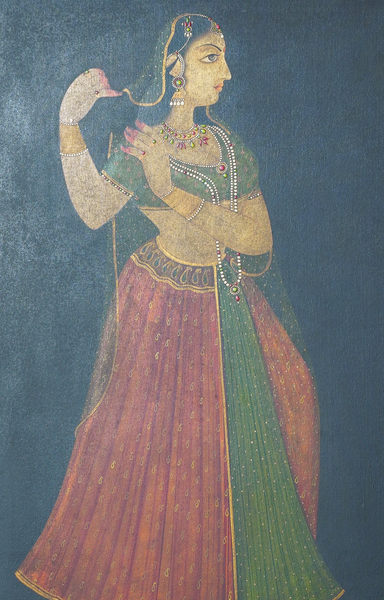 Dancing Woman (Kishangarh painting) with wooden frame