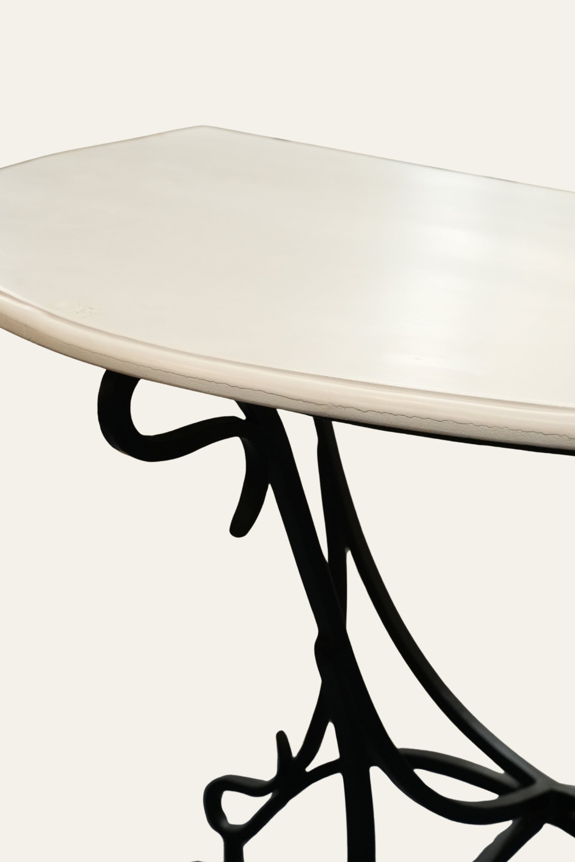 White Marble Half Moon Console Table