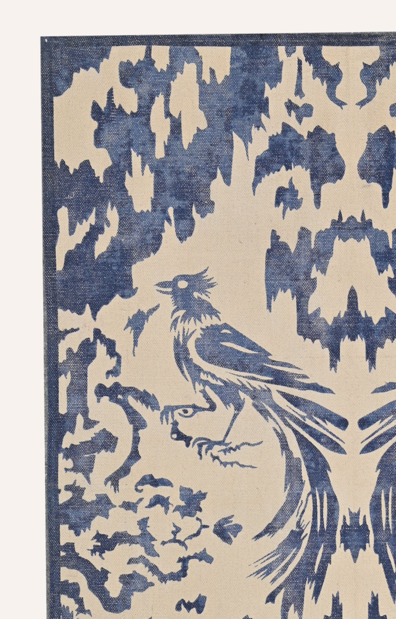 Soaring Crane Dhurrie Rug in Blue