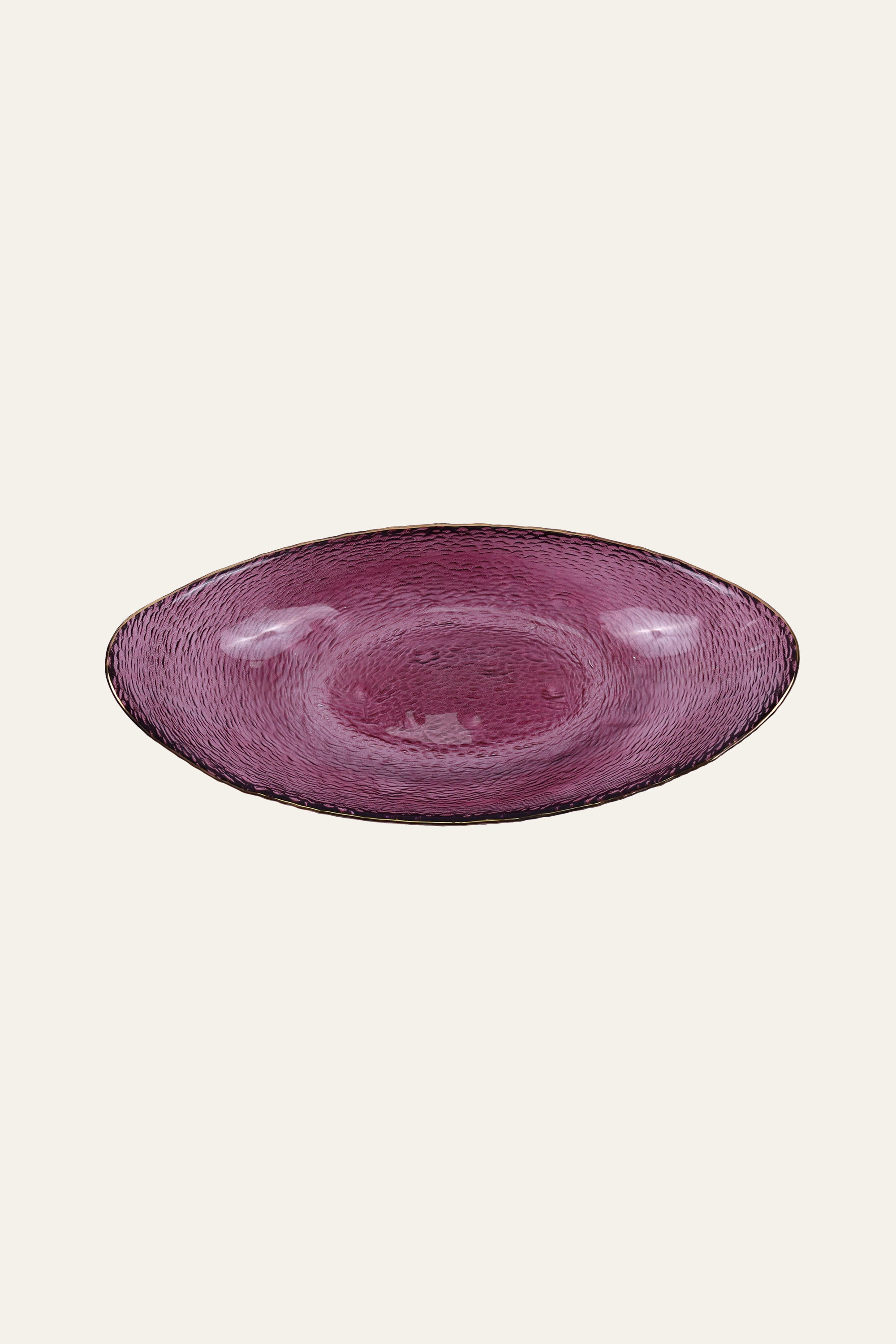 Textured Burgundy Glass Serving Dish