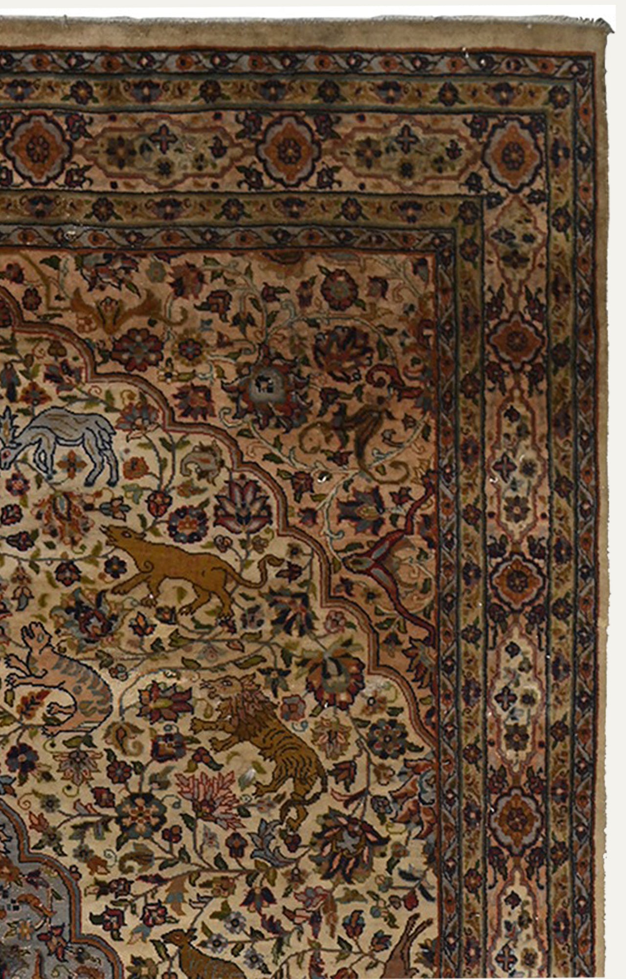 5 x 8 Ft  Vintage Handknotted carpet with intricate motifs and medallion pattern