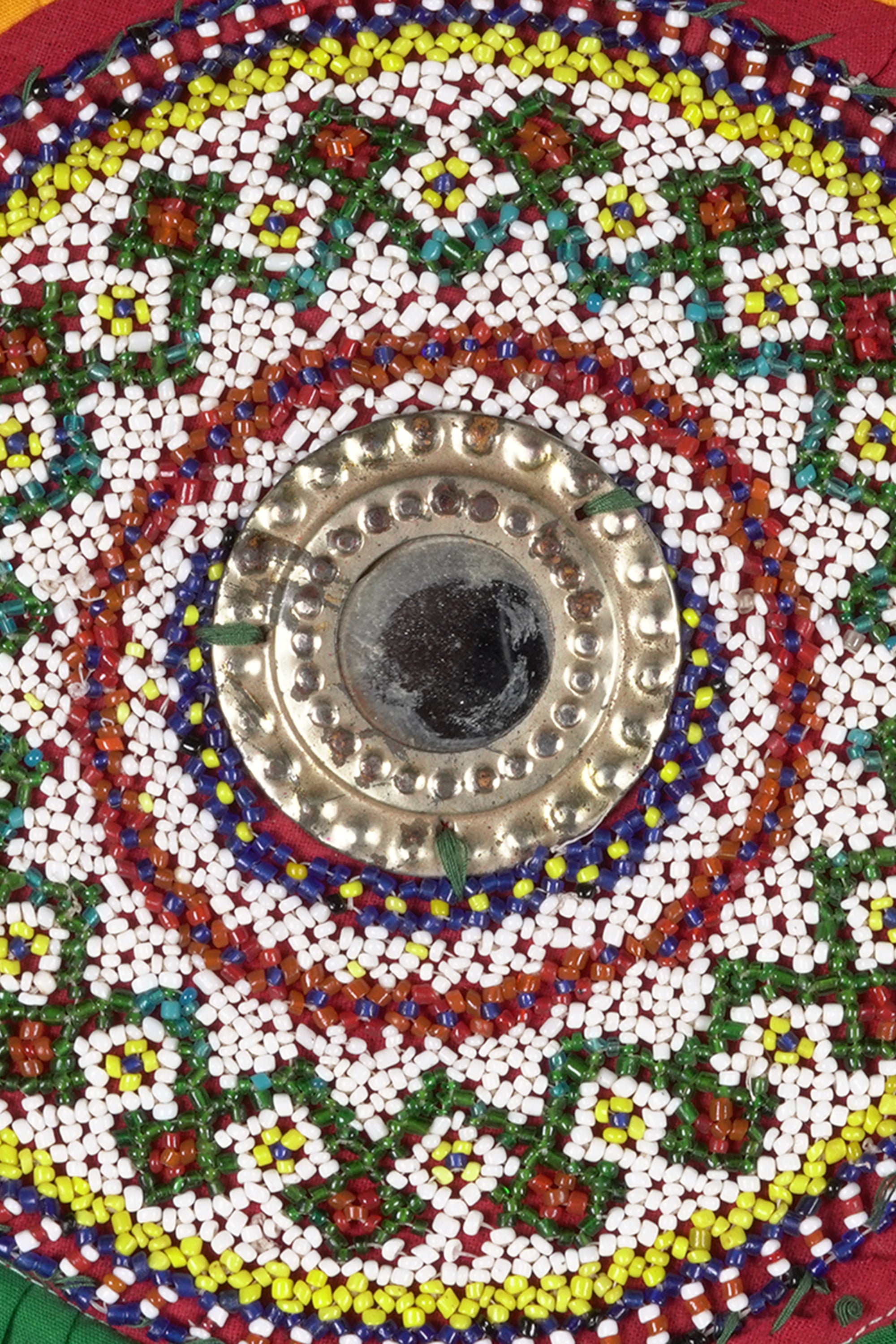 Geometric Beadwork Vintage Wall Textile Panel