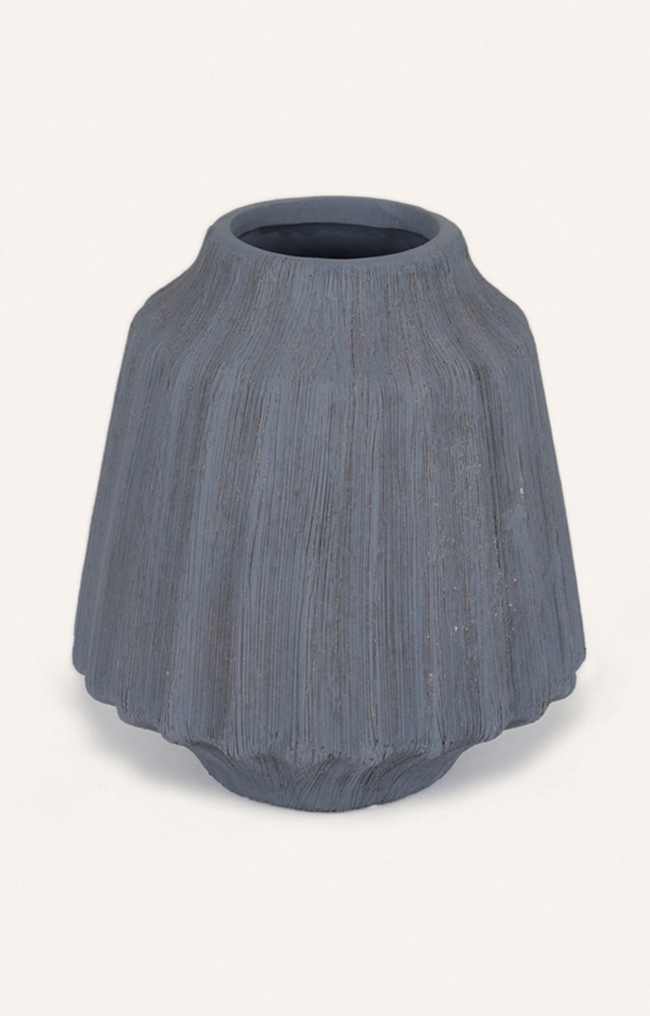 Fluted Grey Vase