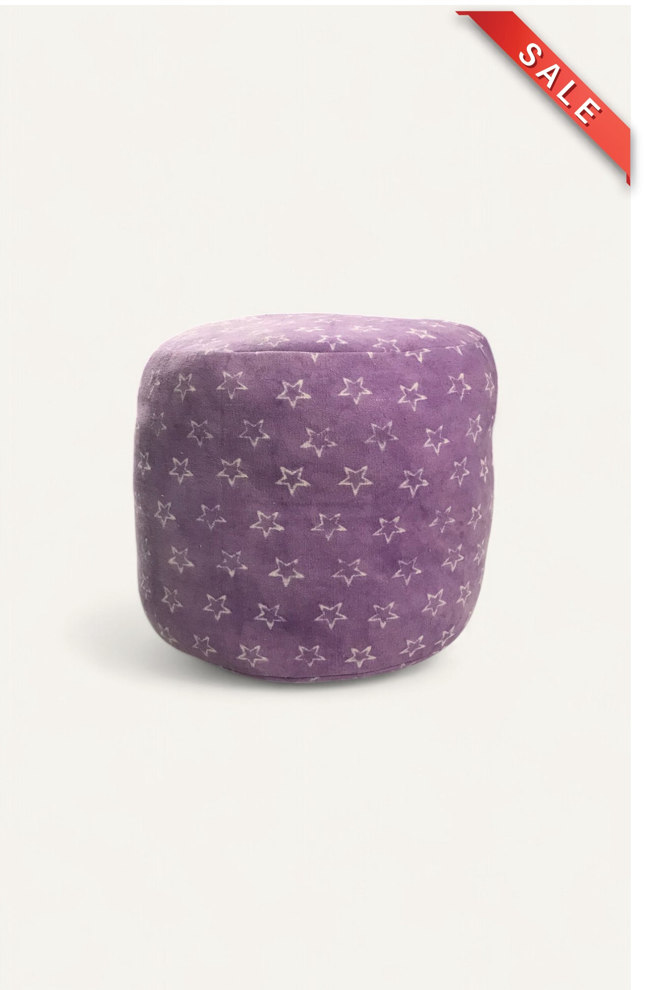 Starry Night Block Print Pouf Ottoman