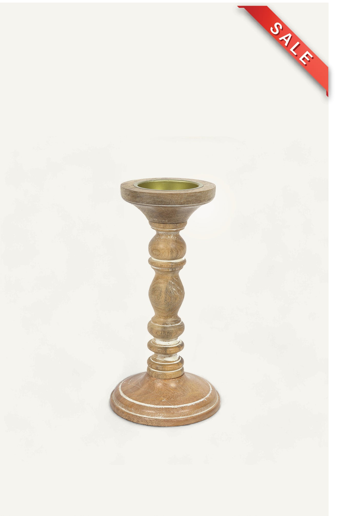 Natural Wood Candle Stand - Long