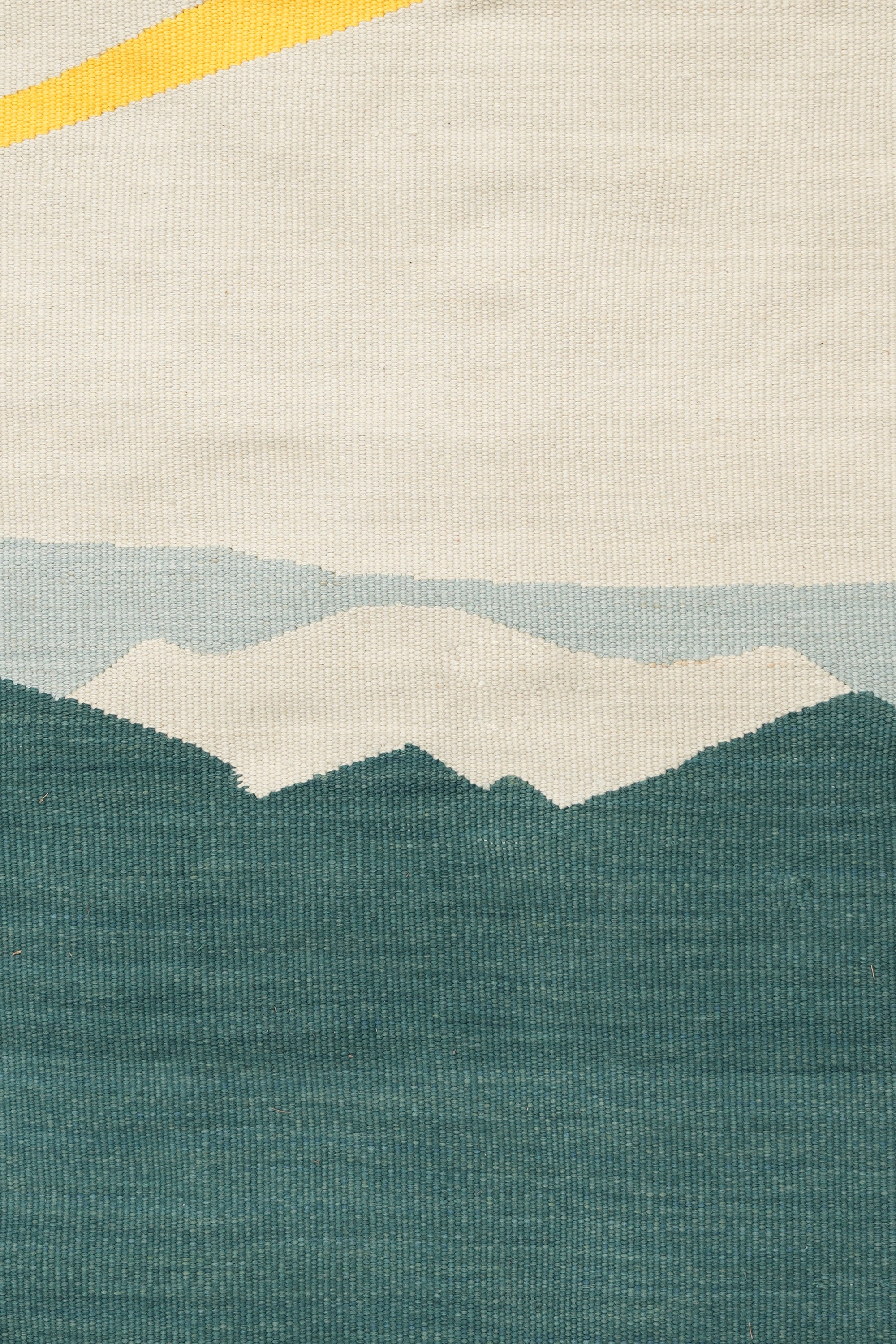 Pastel Blue Landscape Yoga Mat with Yellow Lightning Motif