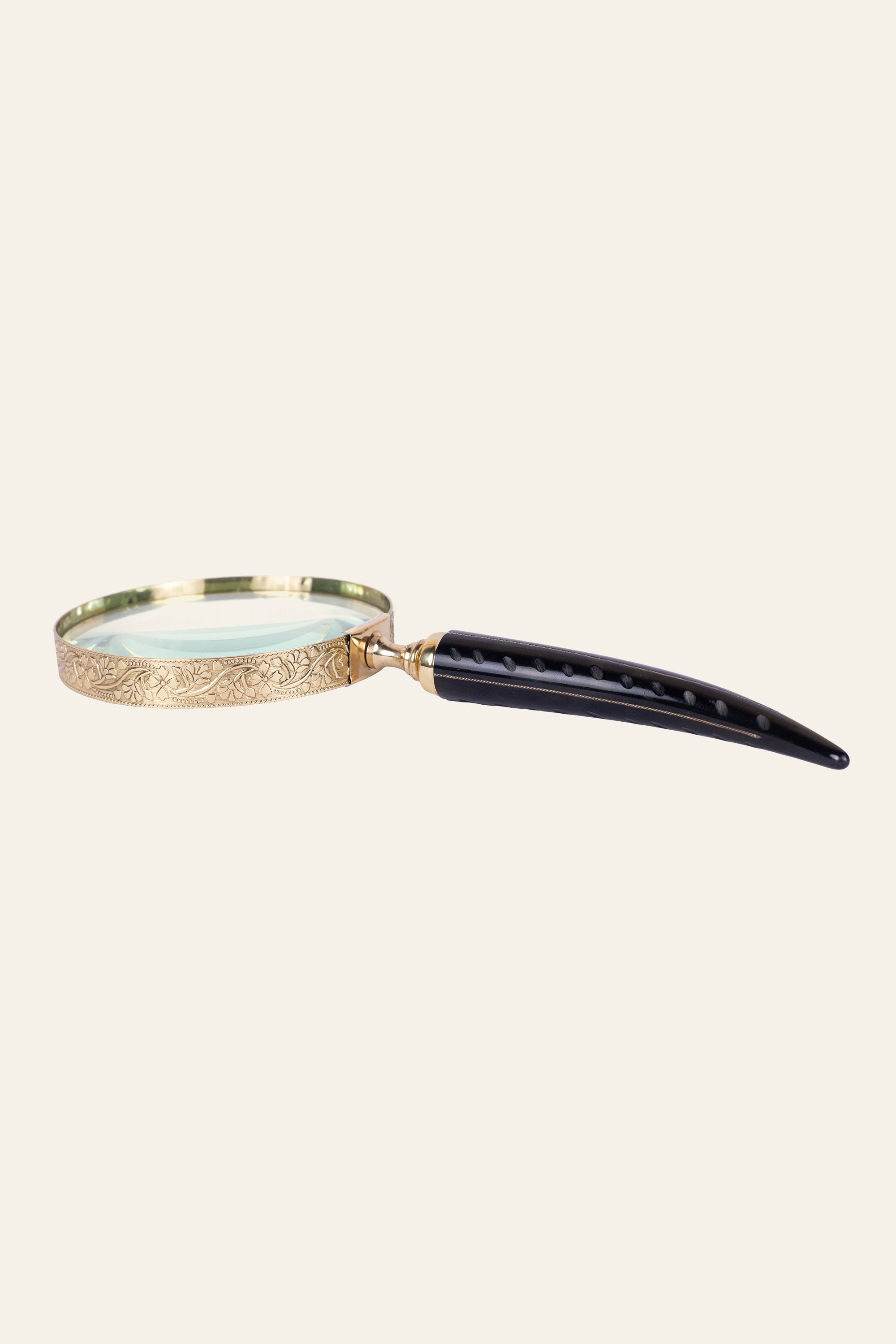Antique Horn Handheld Brass Magnifying Glass