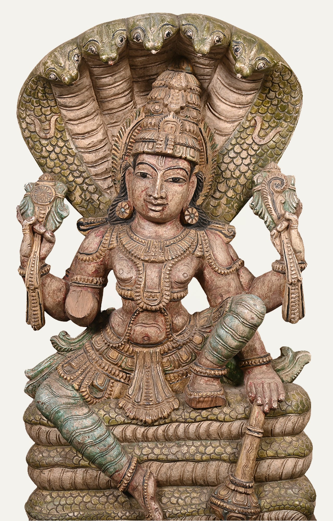 Blessed by Vishnu Wooden Figurine